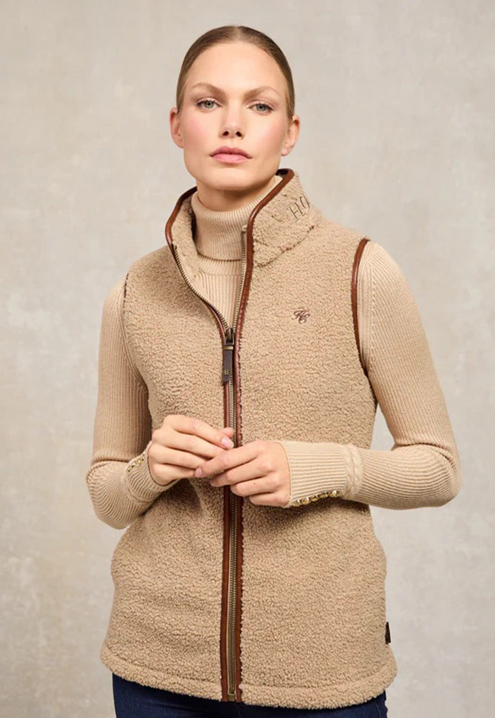 Country Fleece Gilet - Natural Borg