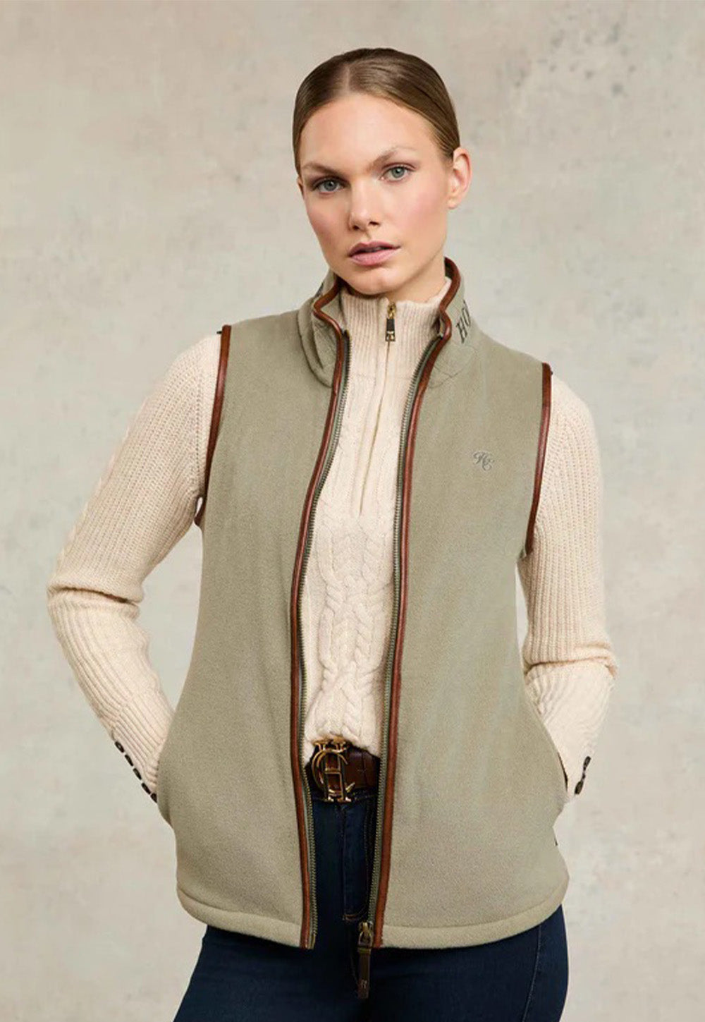 Country Fleece Gilet - Sage