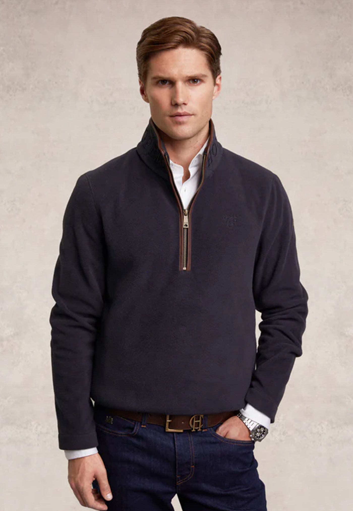 Men's Country Fleece Quarter Zip - Ink Navy