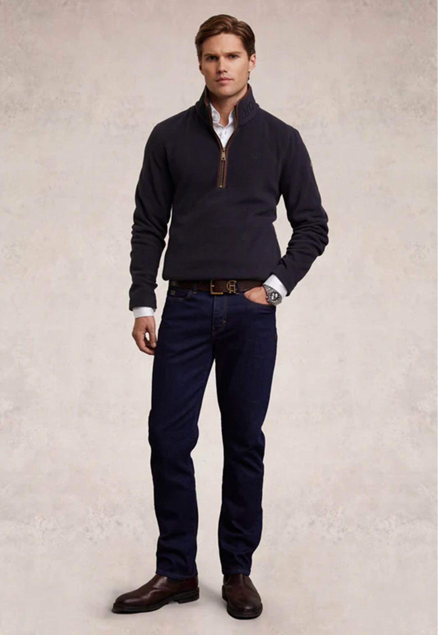 Men's Country Fleece Quarter Zip - Ink Navy