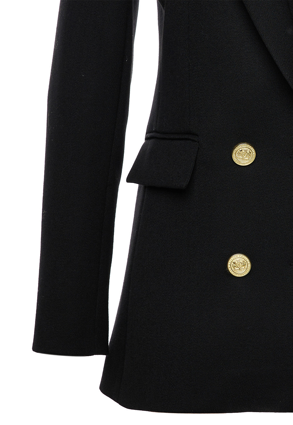 Double Breasted Blazer - Black Linen