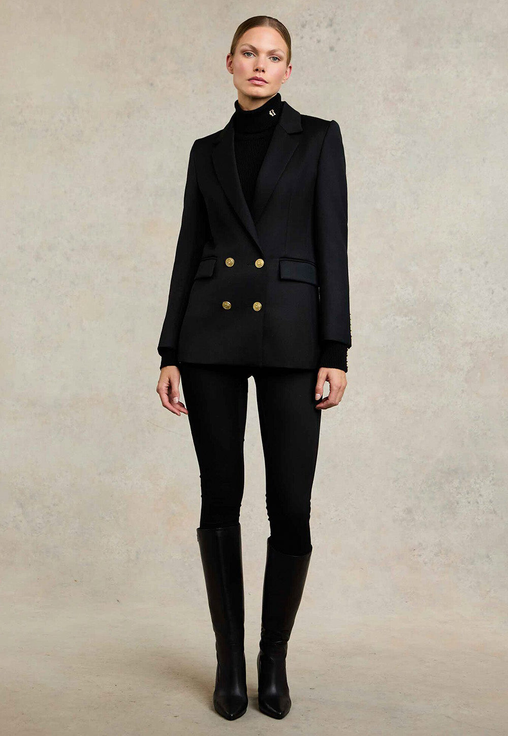 Double Breasted Blazer - Black Twill