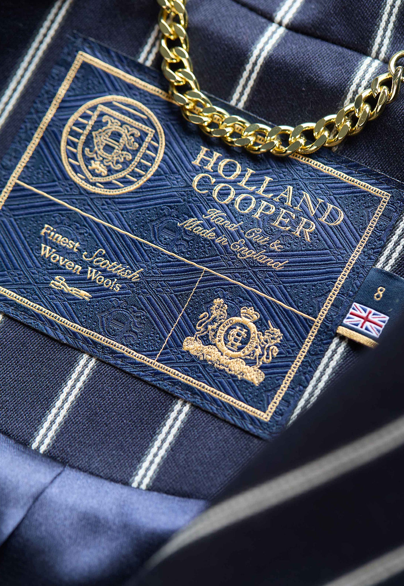 Double Breasted Blazer - Ink Navy Wide Stripe