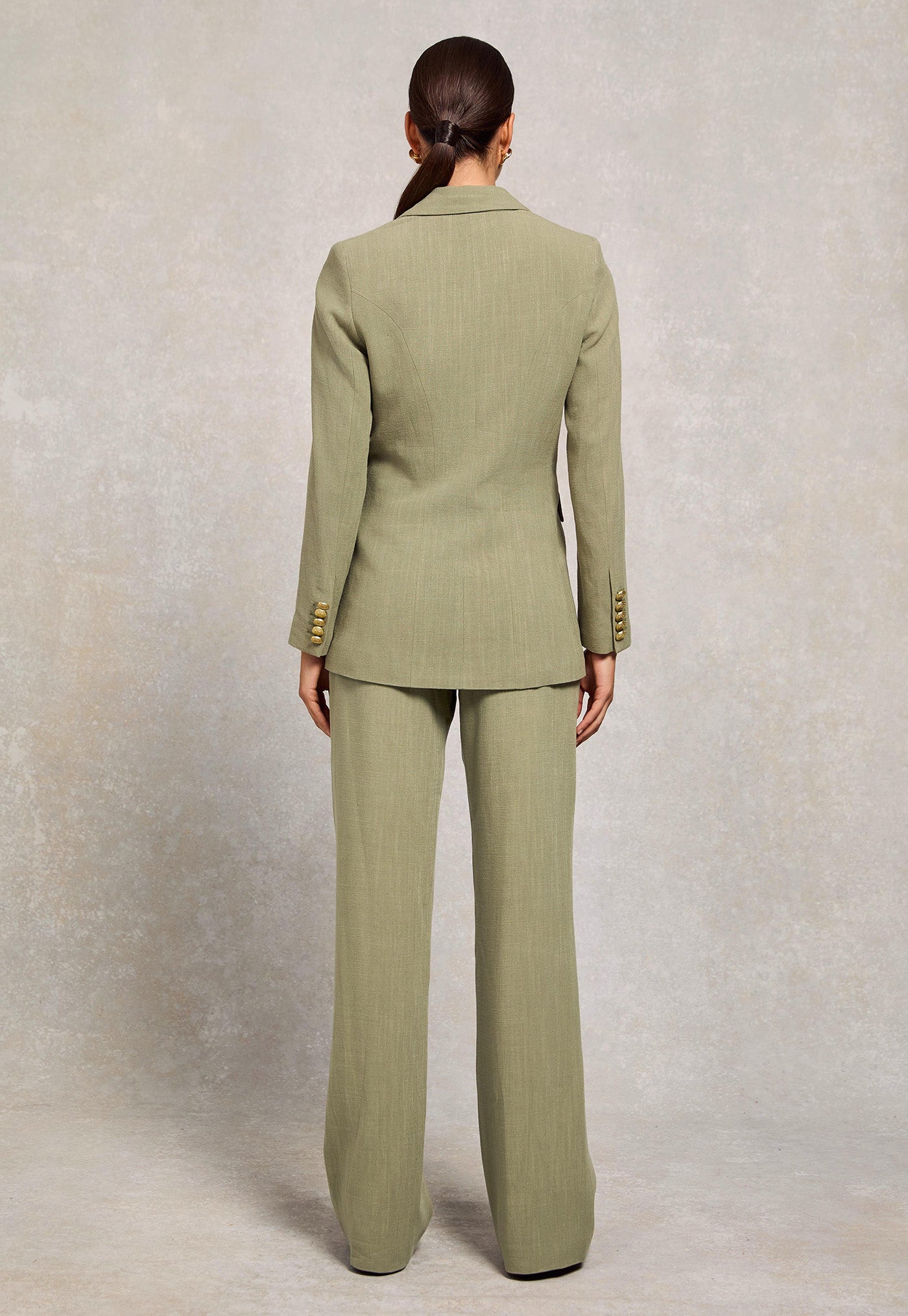 Double Breasted Blazer - Sage Linen