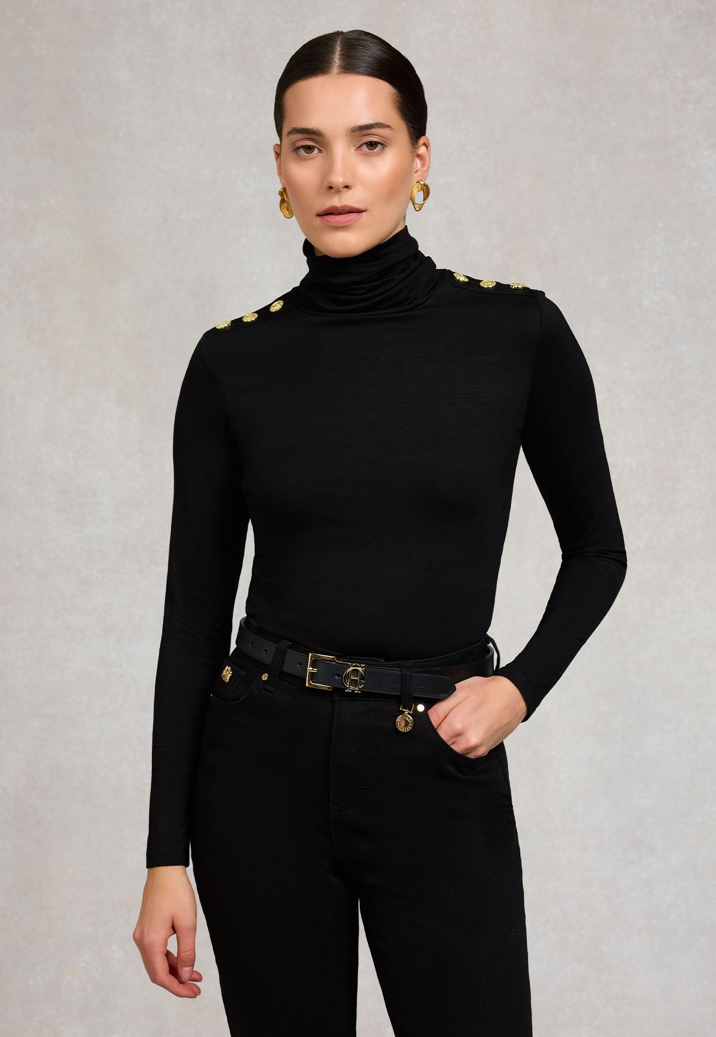 Essential Roll Neck - Black