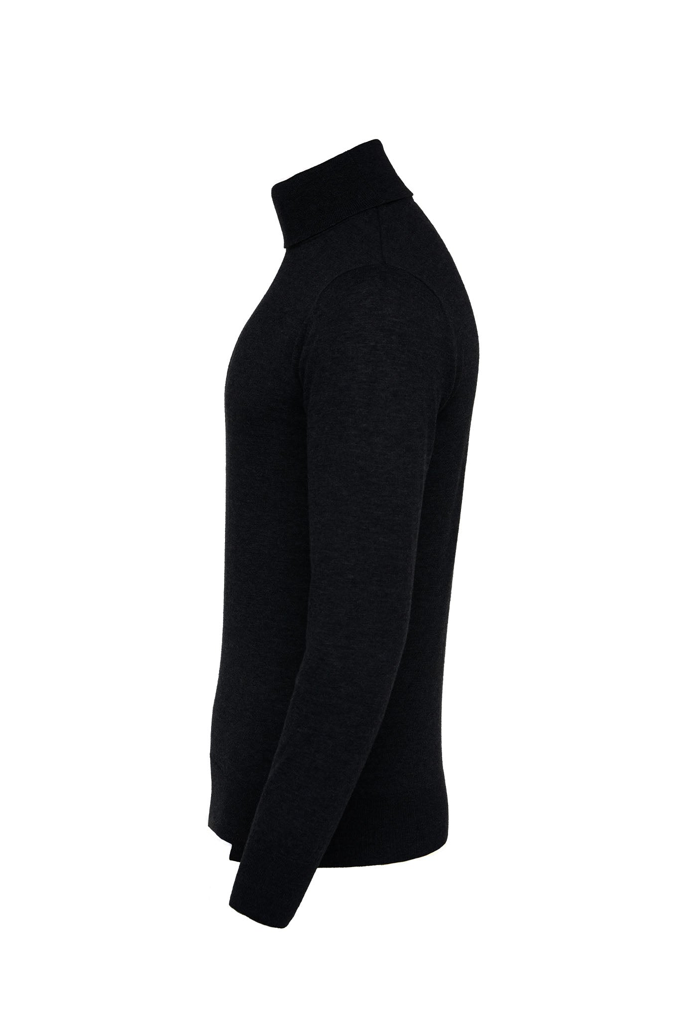 Fine Roll Neck Knit - Black