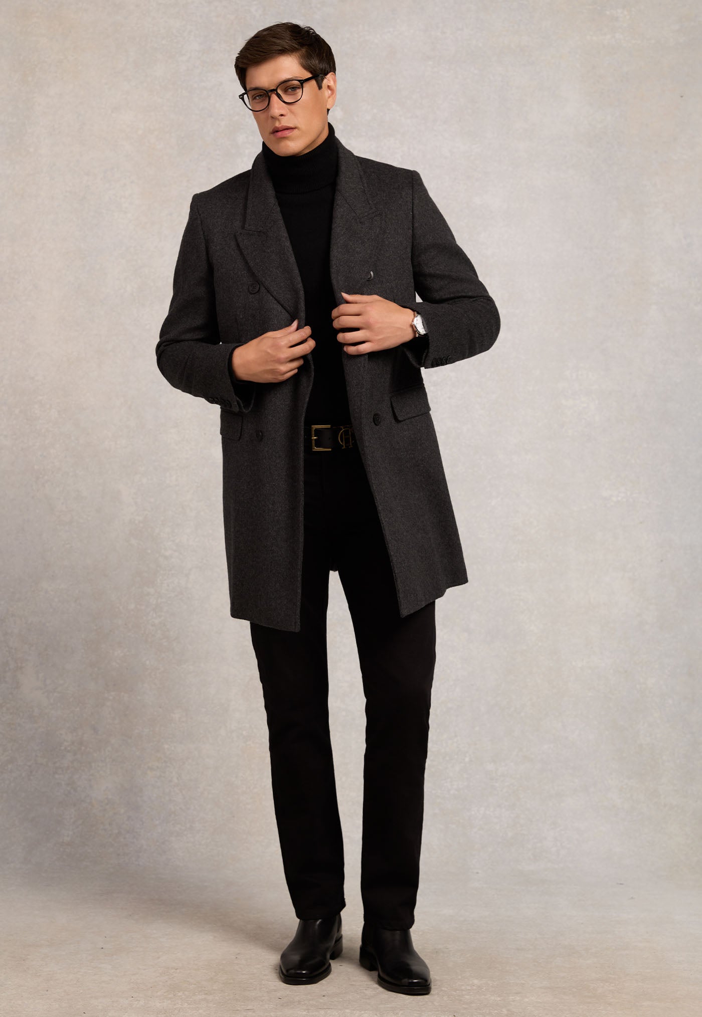 Fine Roll Neck Knit - Black