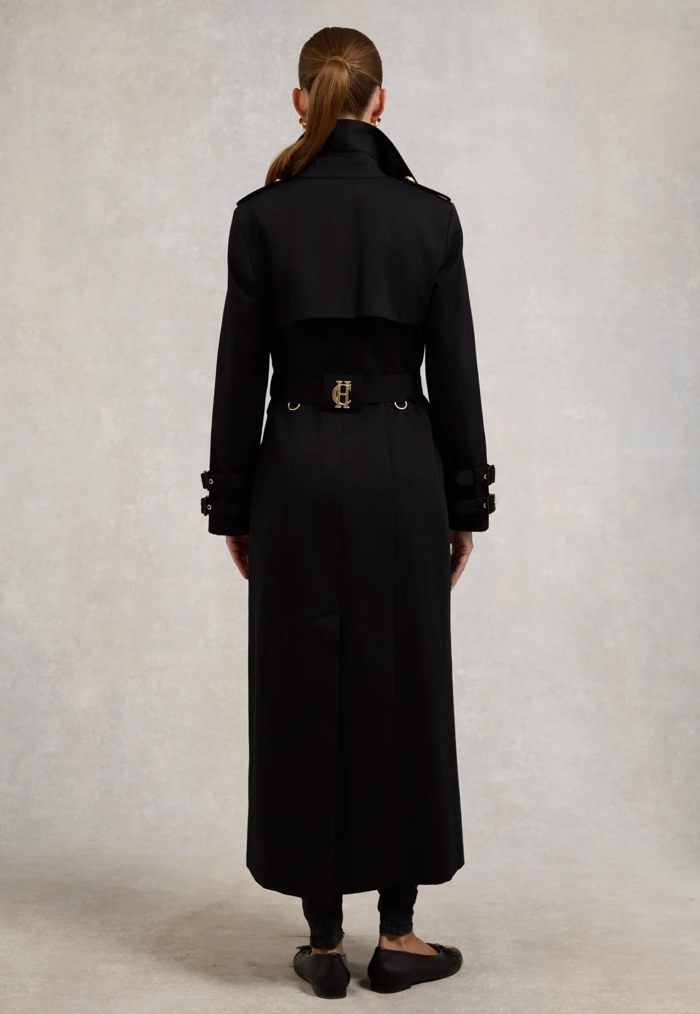 Gatcombe Full Length Trench Coat - Black