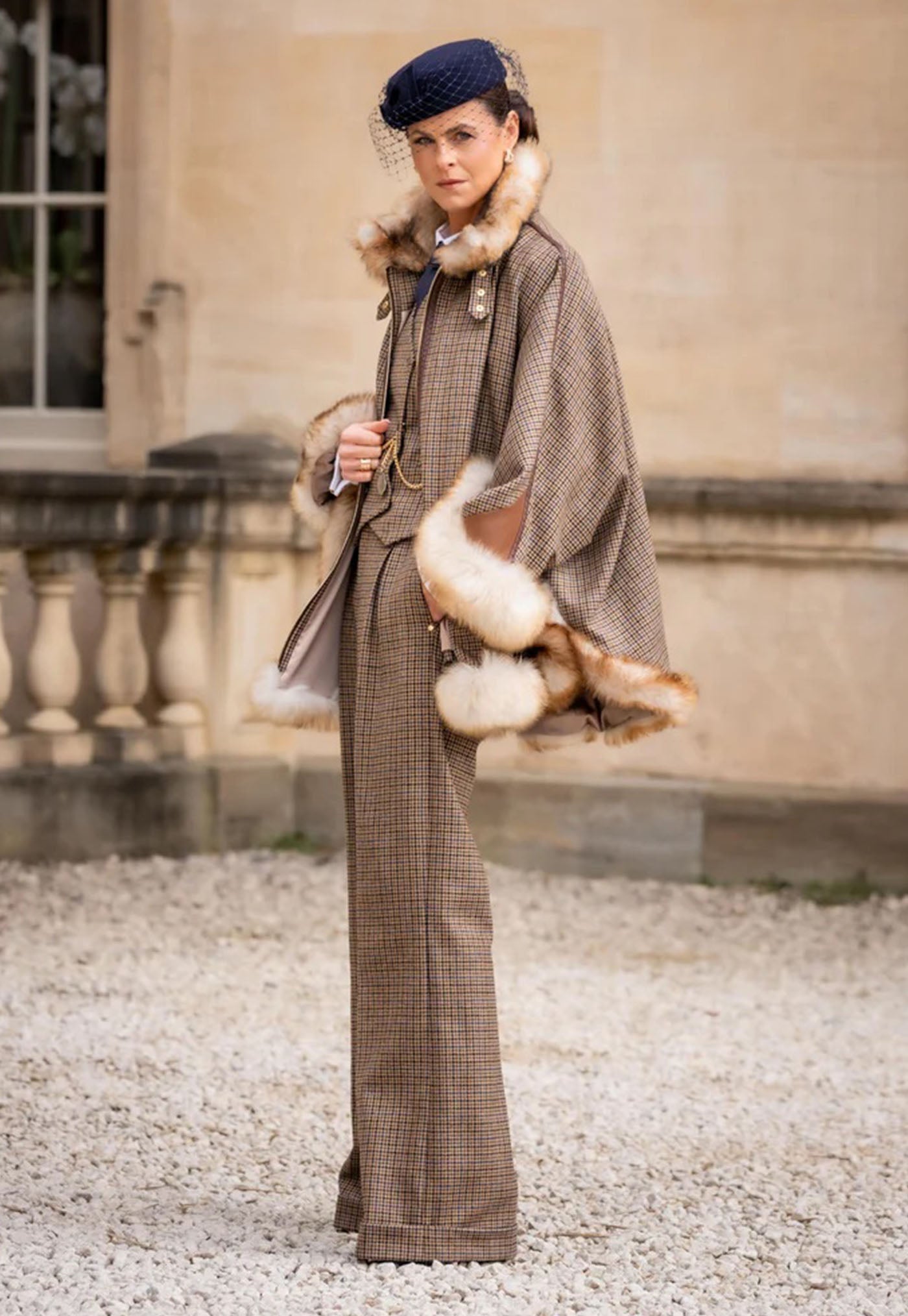 Gold Label Chiltern Cape - Abbot Check Tweed