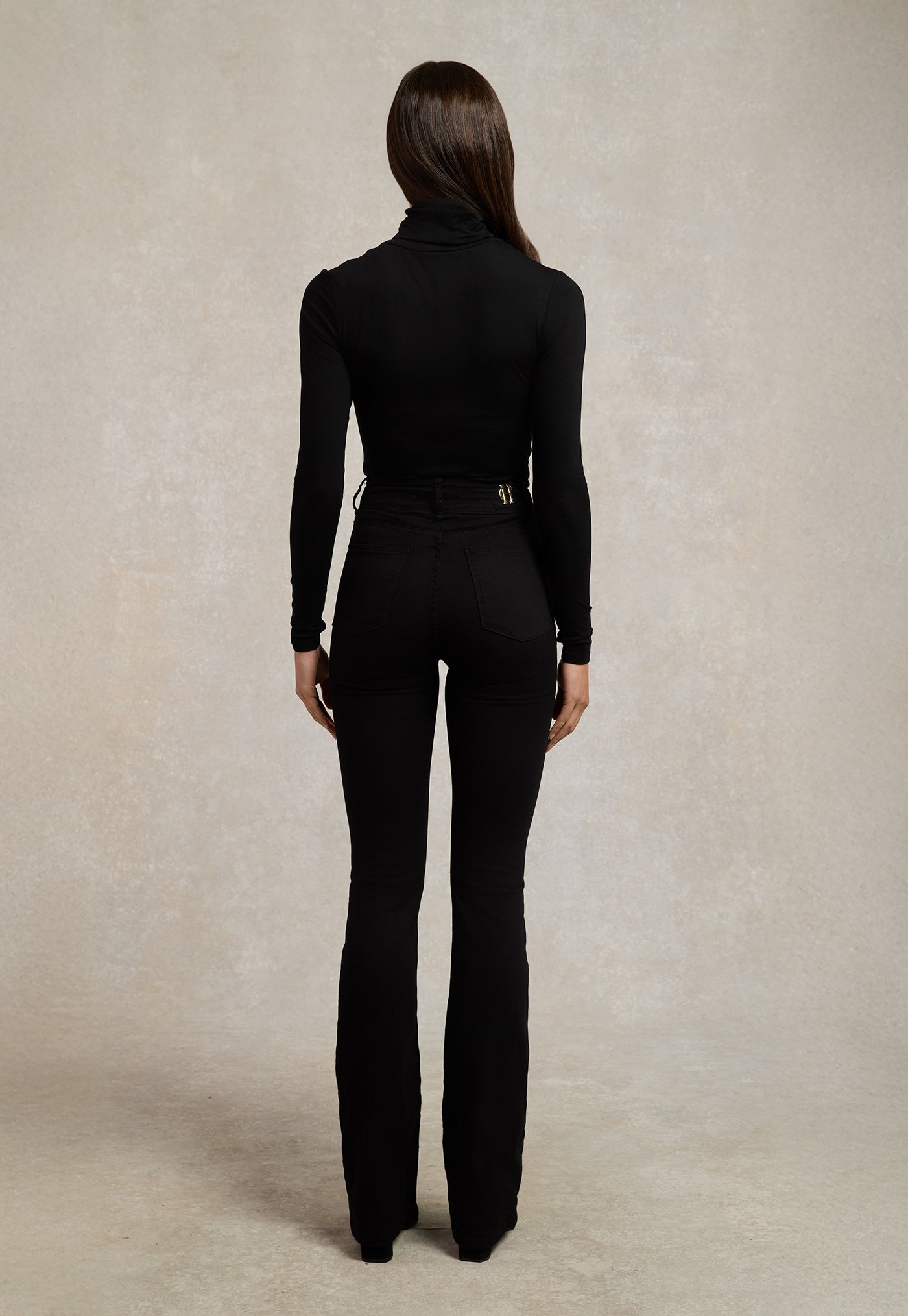 High Rise Flared Jean - Stay Black