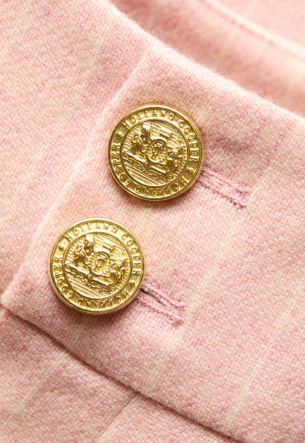 High Waisted Straight Trouser - Pink Chalk Pinstripe