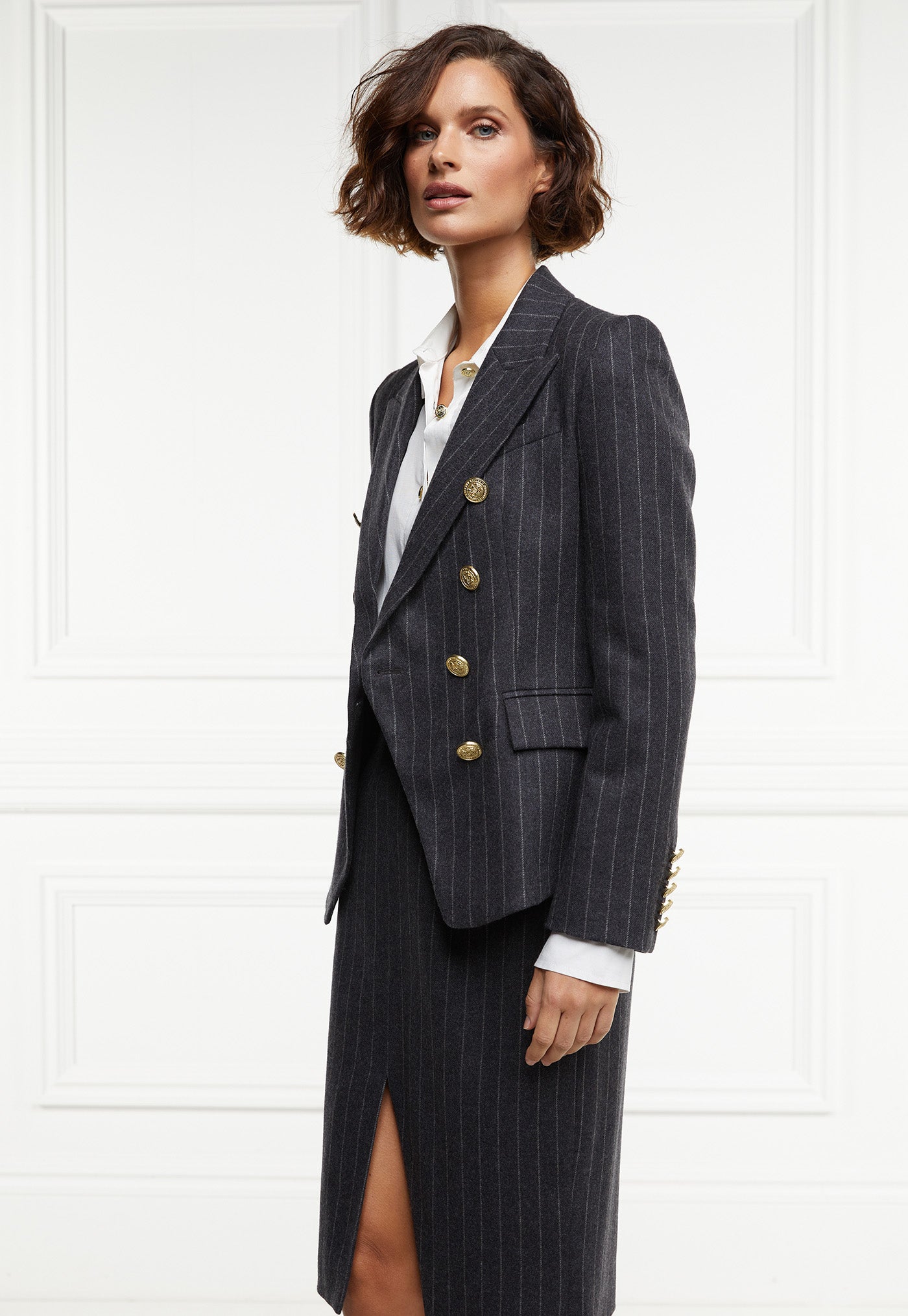 Knightsbridge Blazer - Charcoal Pinstripe