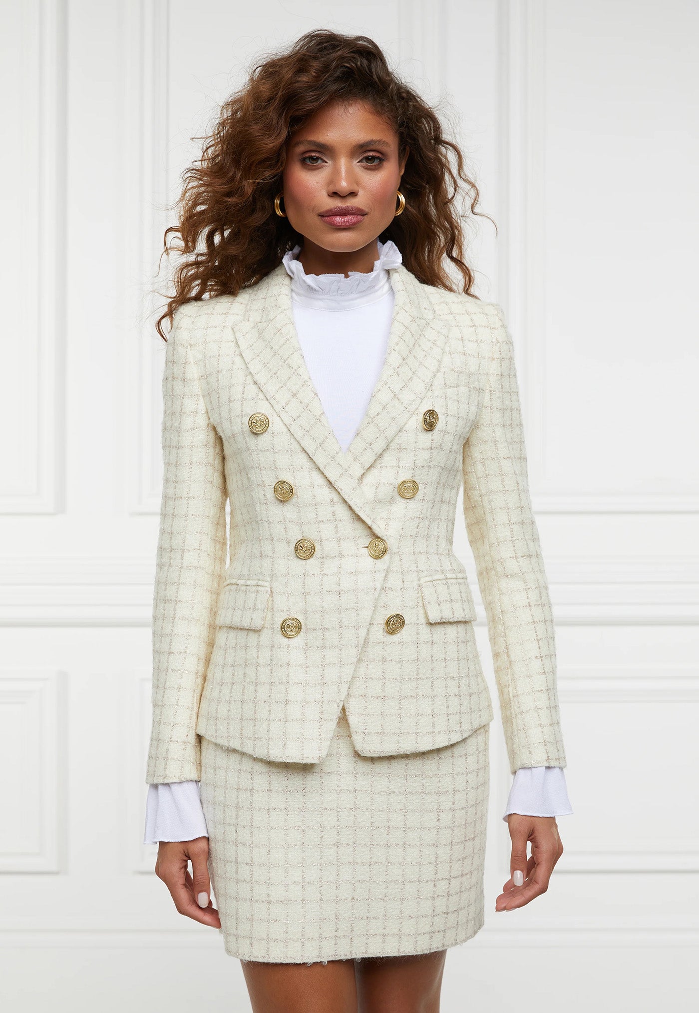 Knightsbridge Blazer - Ivory Sparkle Tweed sold by Angel Divine
