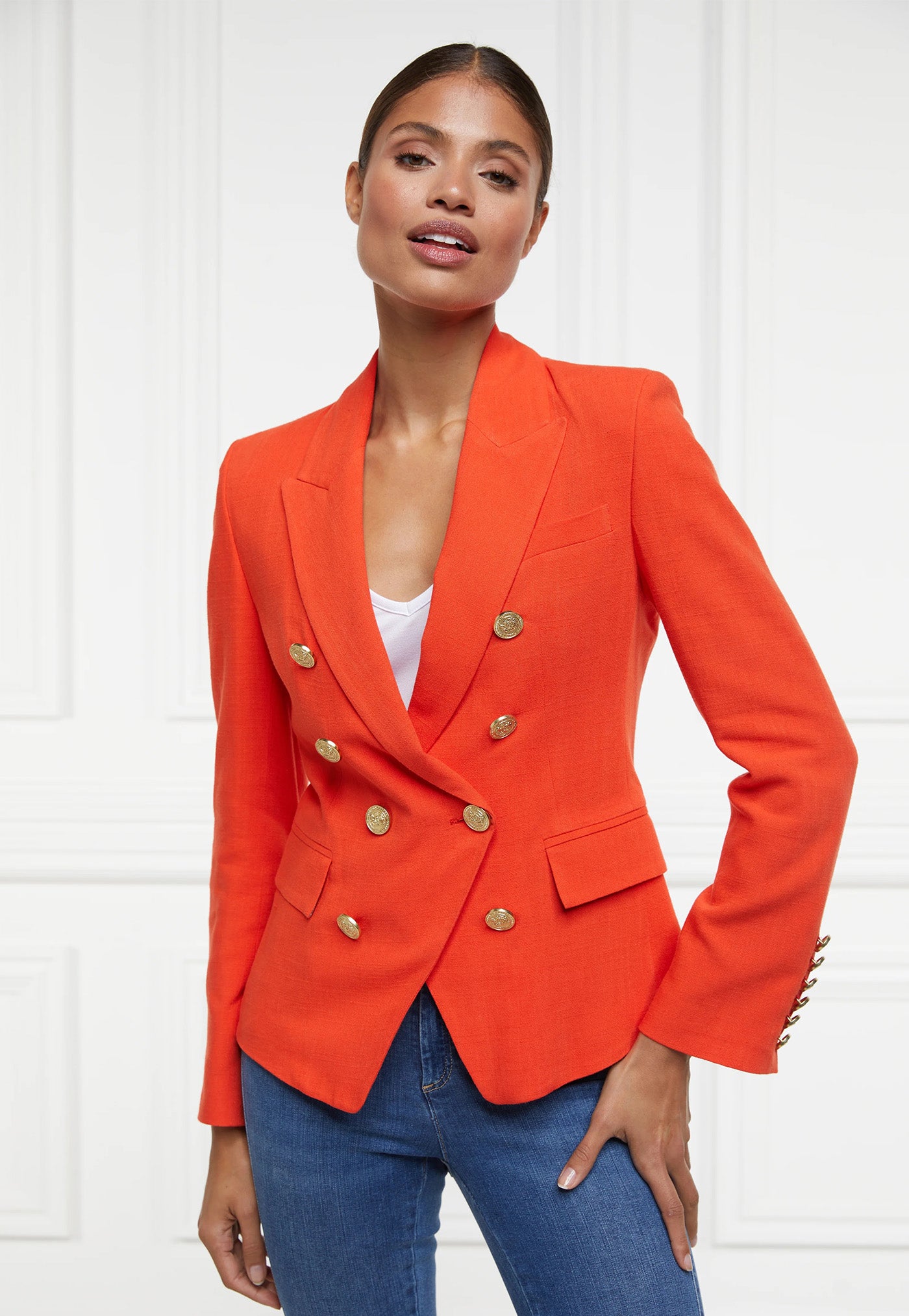 Knightsbridge Linen Blazer - Neroli sold by Angel Divine