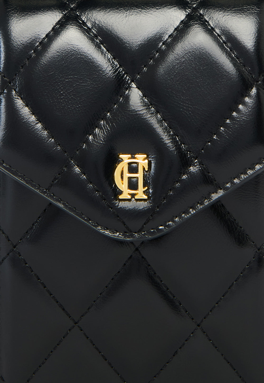 Knightsbridge Phone Pouch - Black Quilted