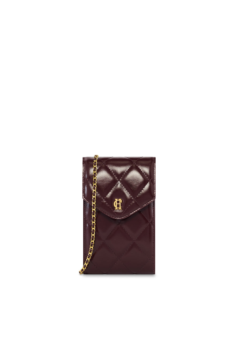 Knightsbridge Phone Pouch - Oxblood Quilted