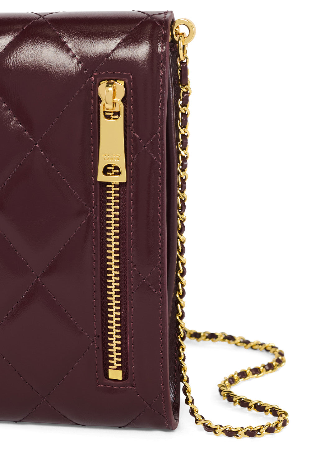 Knightsbridge Phone Pouch - Oxblood Quilted
