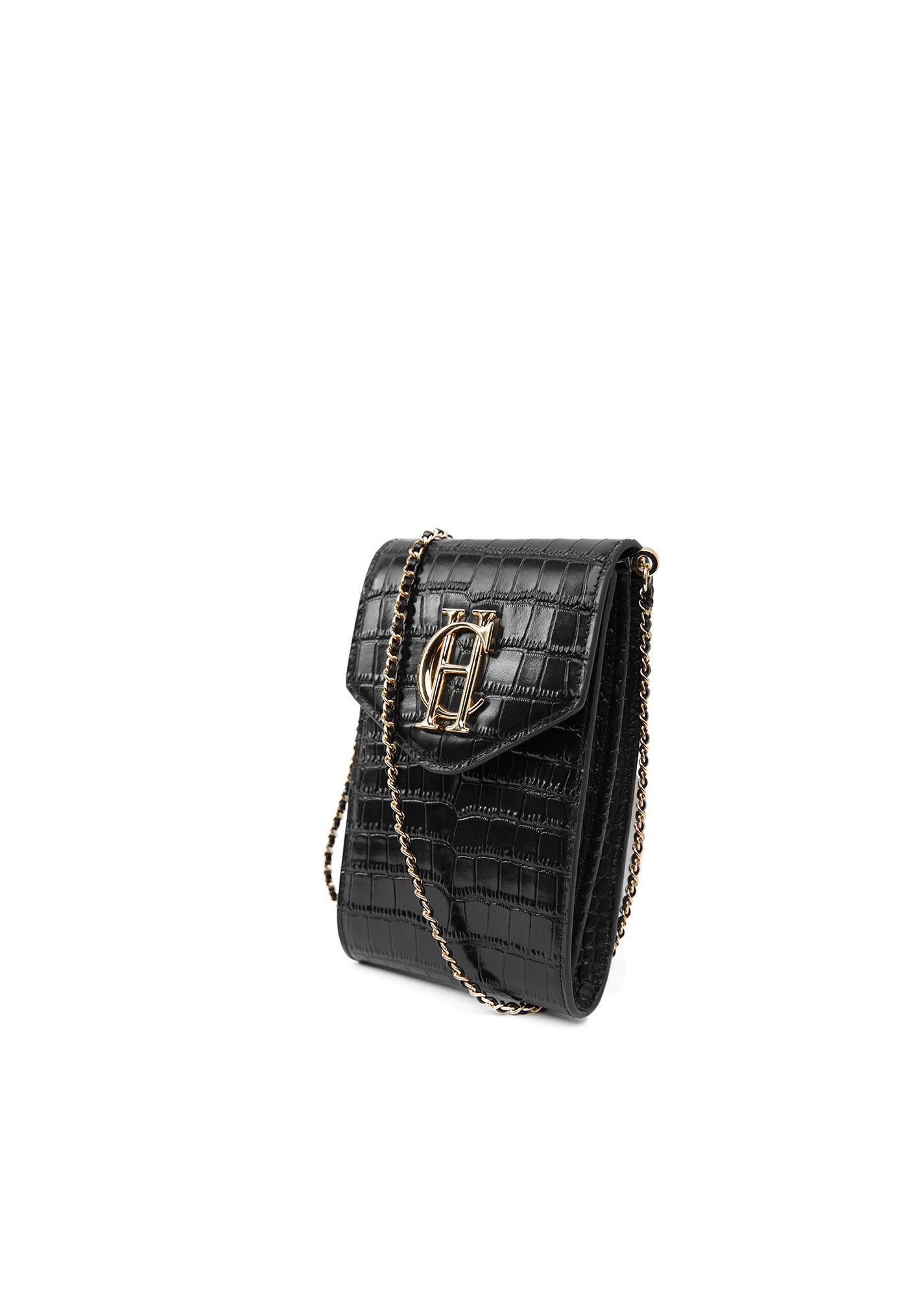 Knightsbridge Phone Pouch - Black Croc sold by Angel Divine