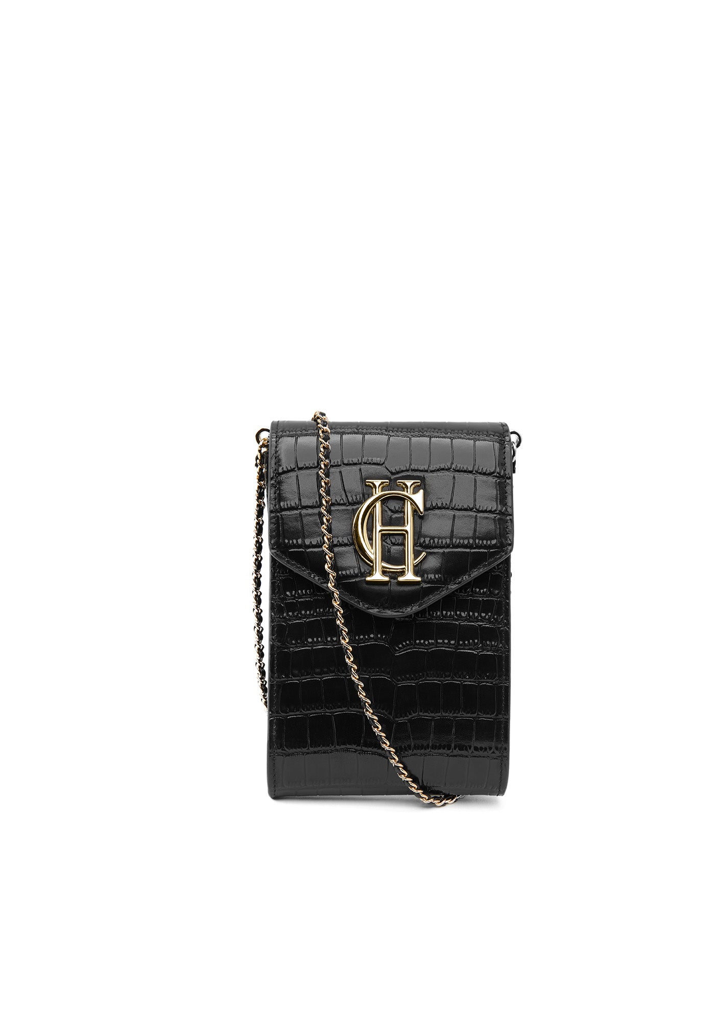 Knightsbridge Phone Pouch - Black Croc sold by Angel Divine