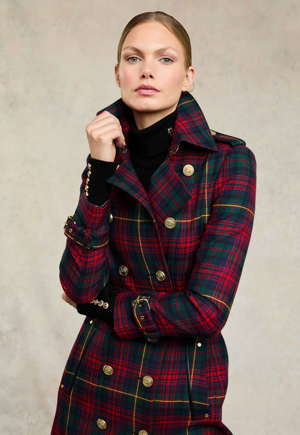 Marlborough Trench Coat Full Length - Logan Tartan