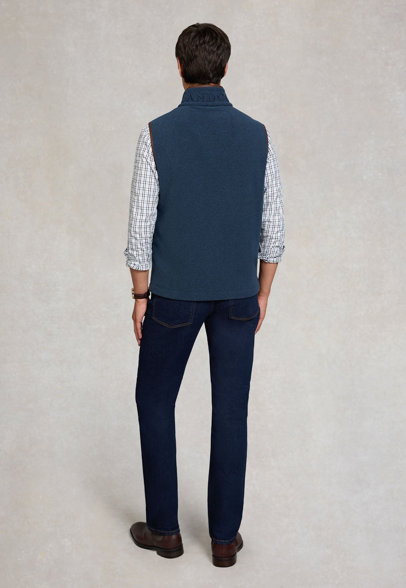 Men's Country Fleece Gilet - Dusty Blue