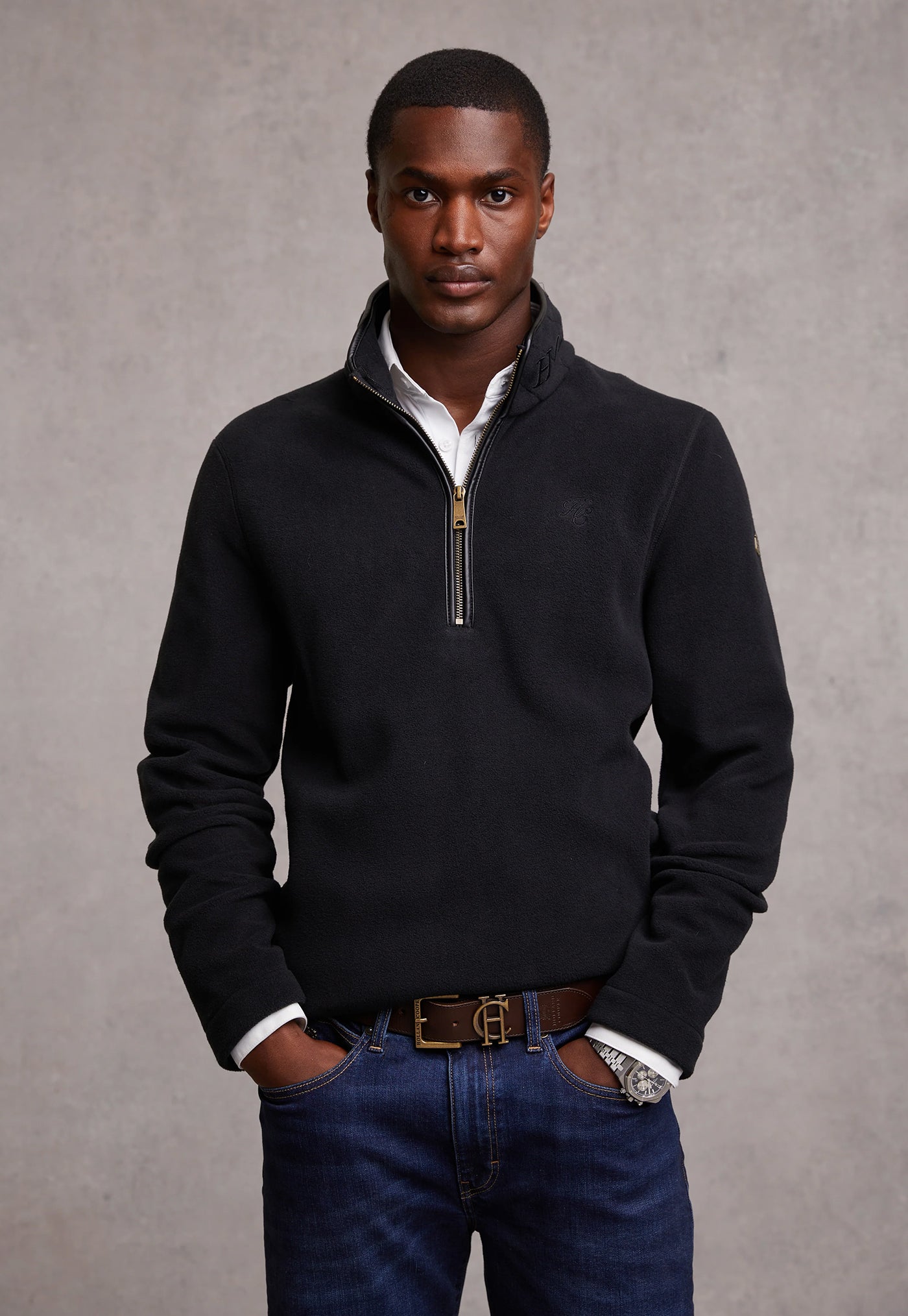 Men's Country Fleece Quarter Zip - Black