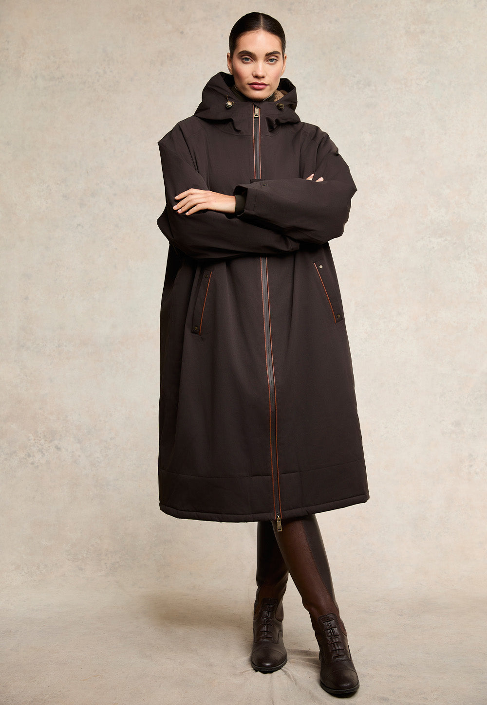 One Size Waterproof Coat - Chocolate