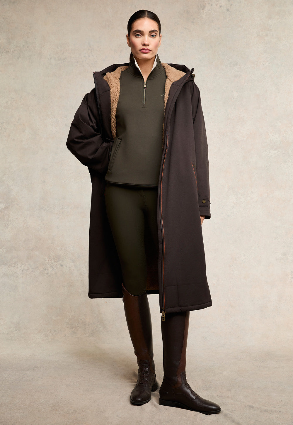 One Size Waterproof Coat - Chocolate