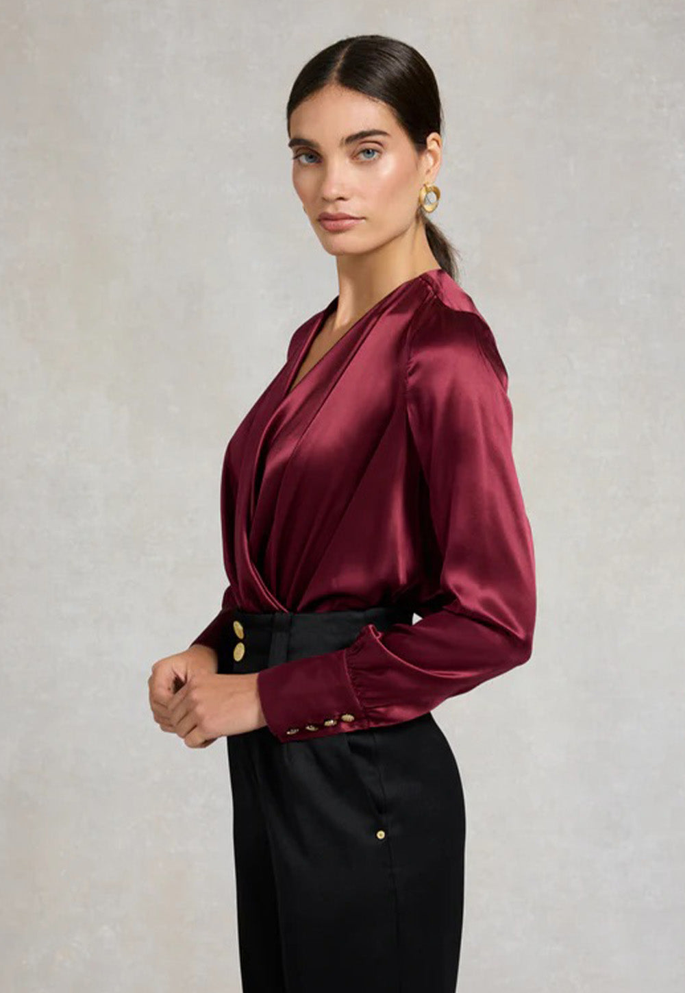 Silk Bodysuit - Burgundy