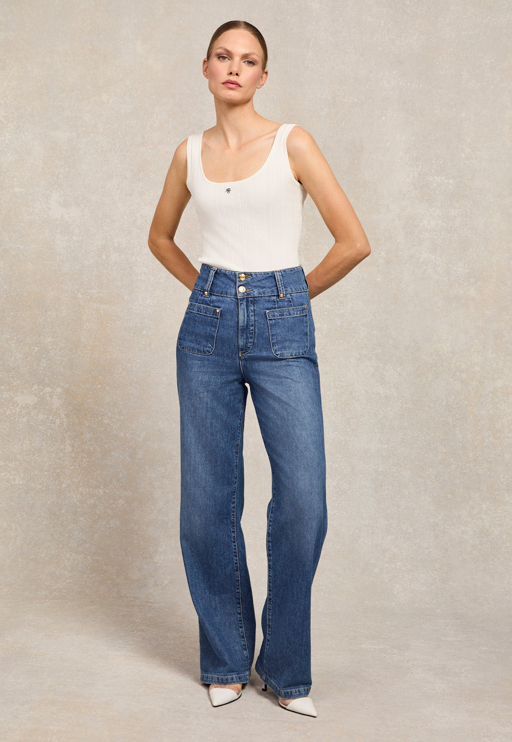 Tiffany Wide Leg Jean - Denim