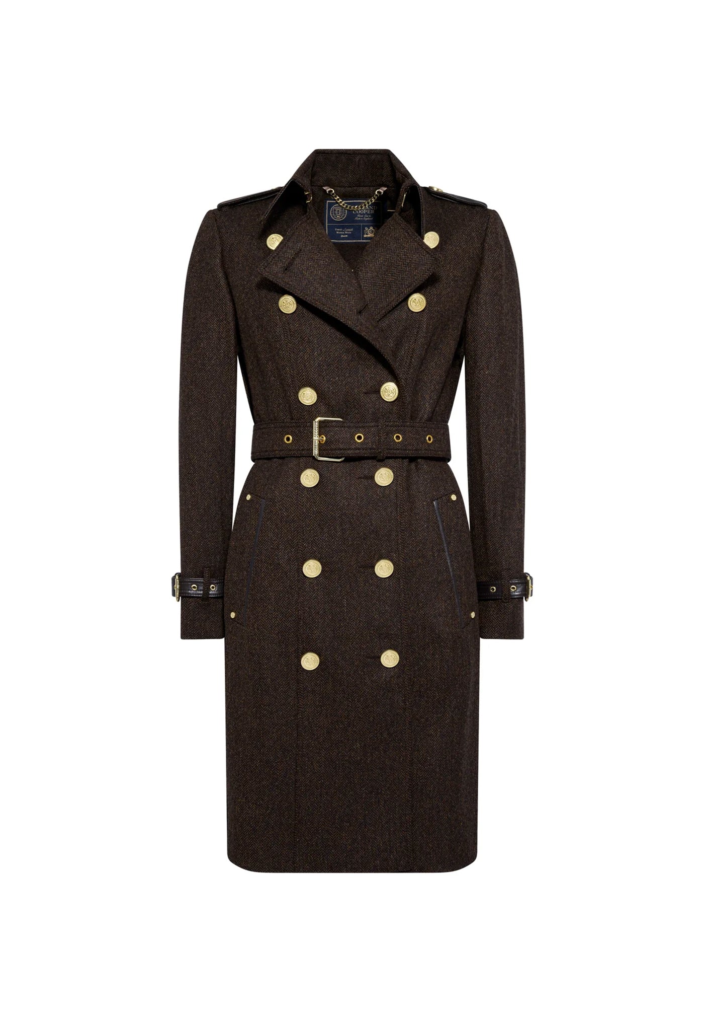 Marlborough Trench Coat - Chocolate Herringbone