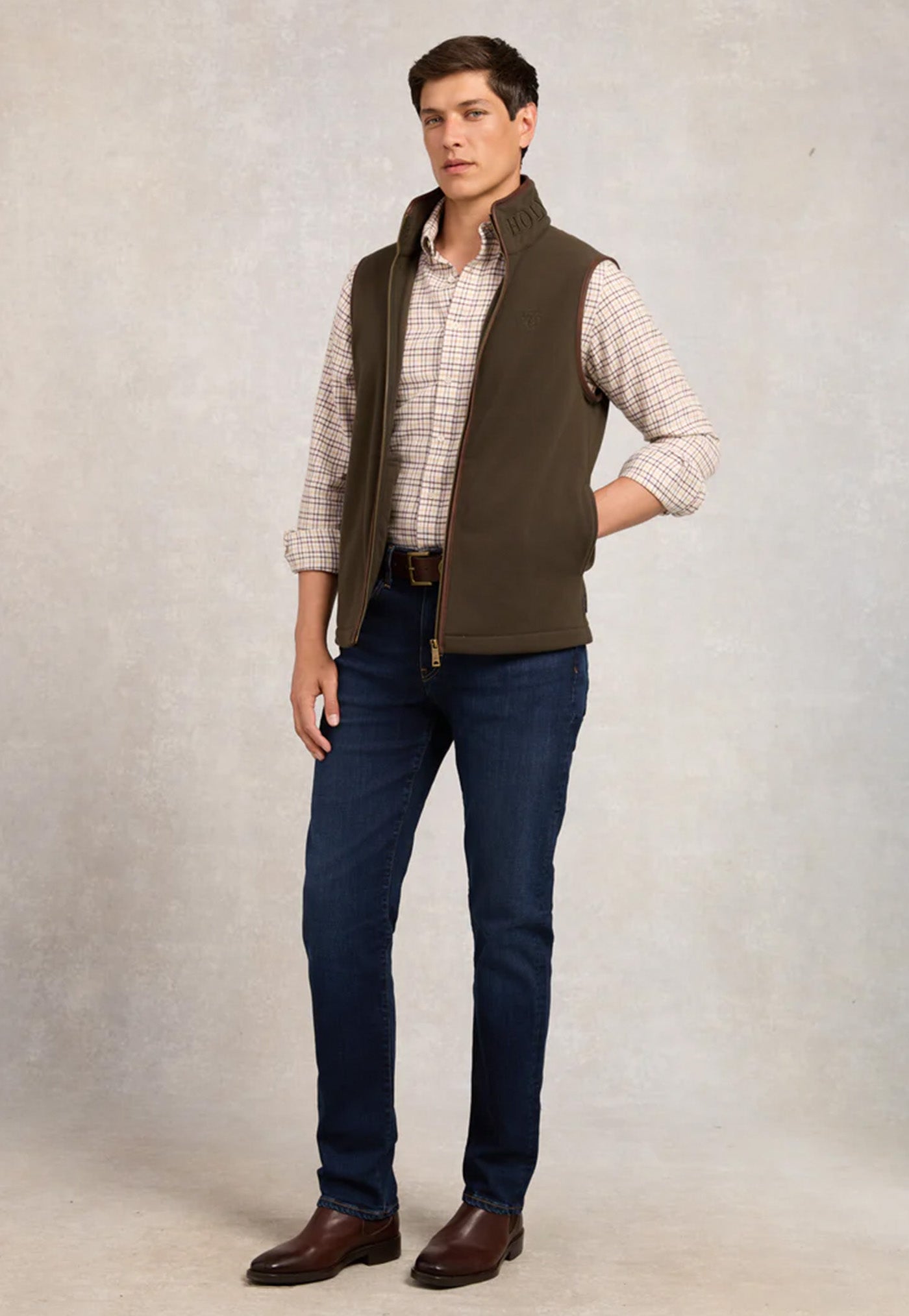 Men's Classic Button Down Shirt - Cheltenham Camel Check