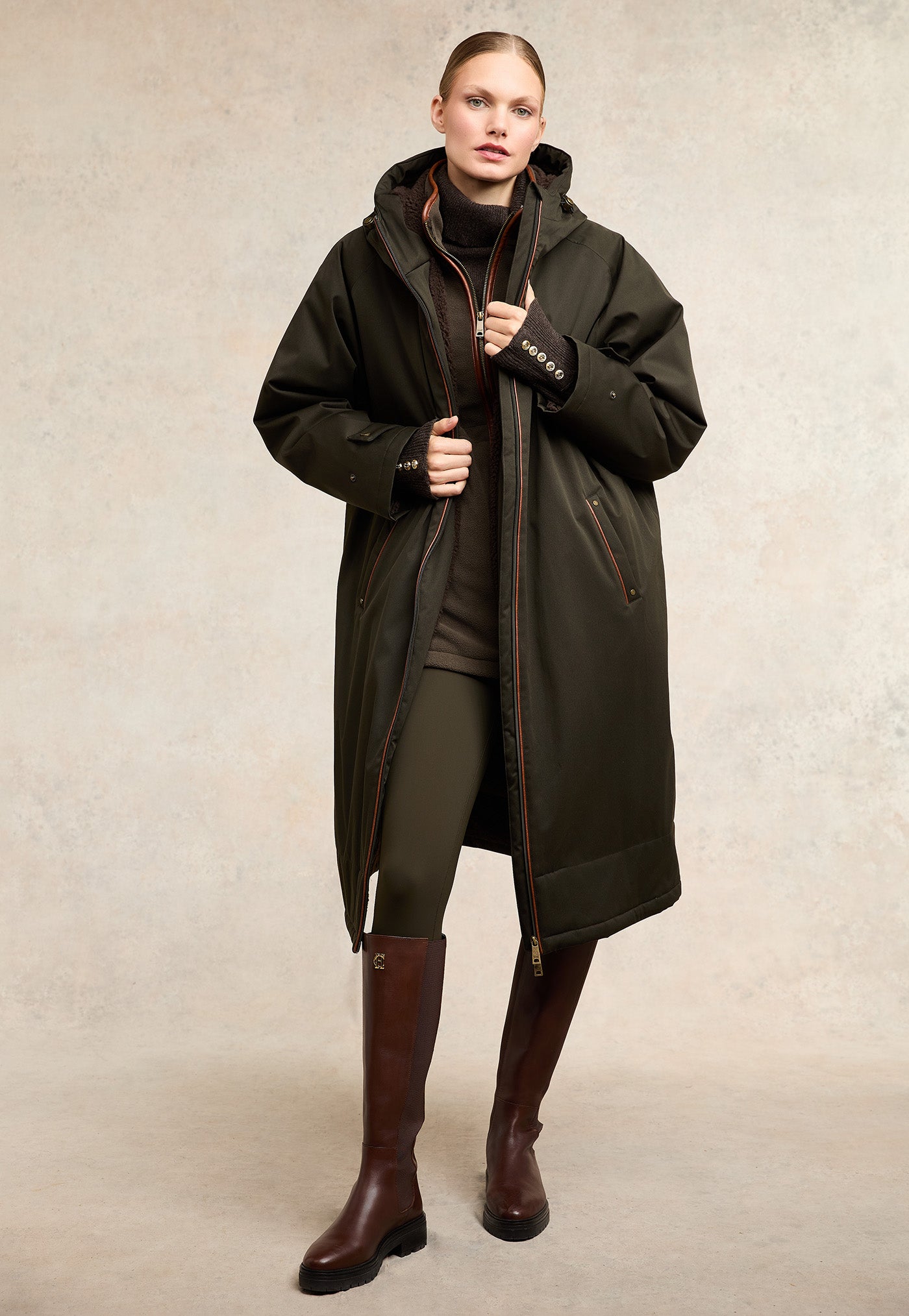 One Size Waterproof Coat - Khaki
