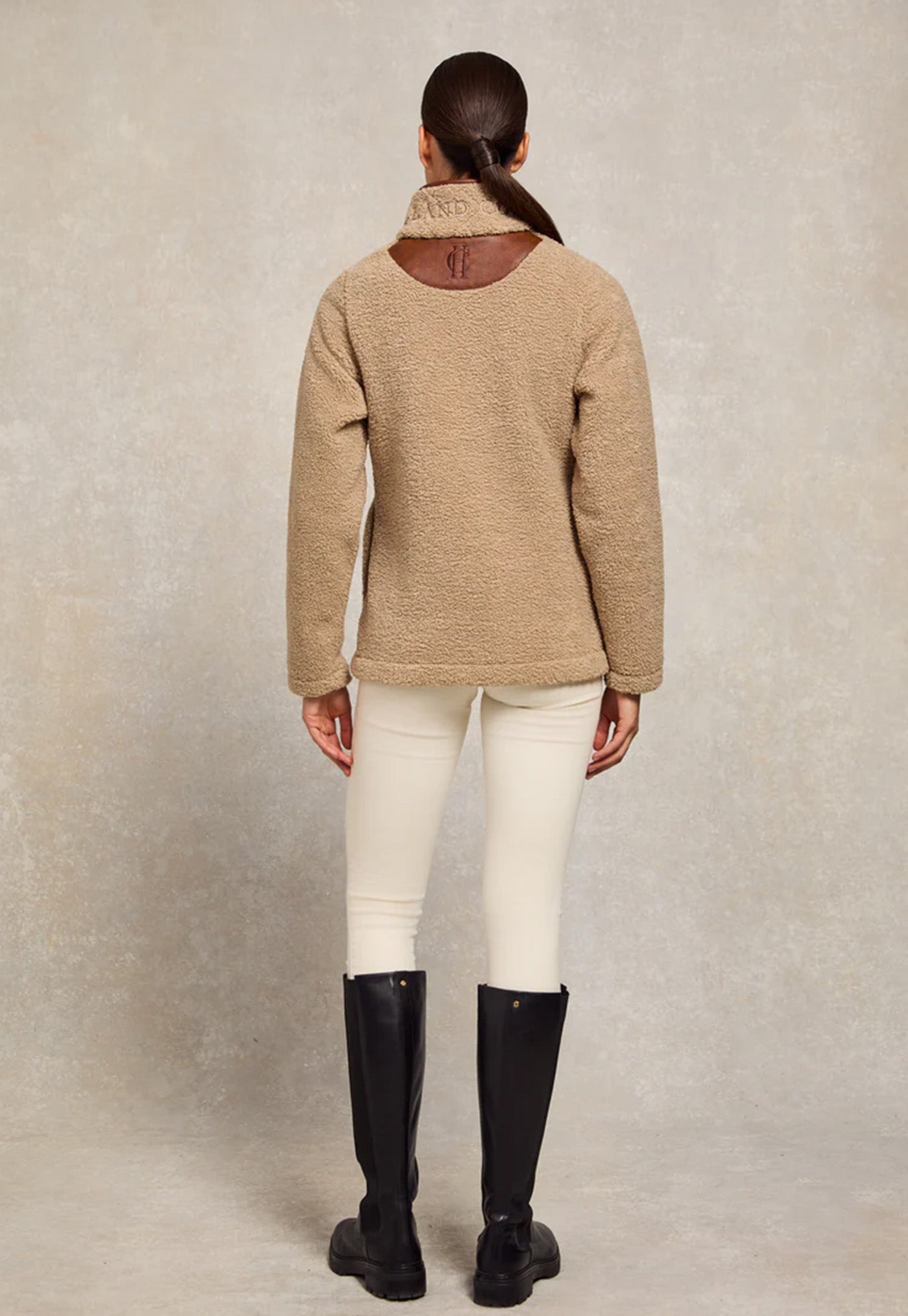 Country Fleece Quarter Zip - Natural Borg