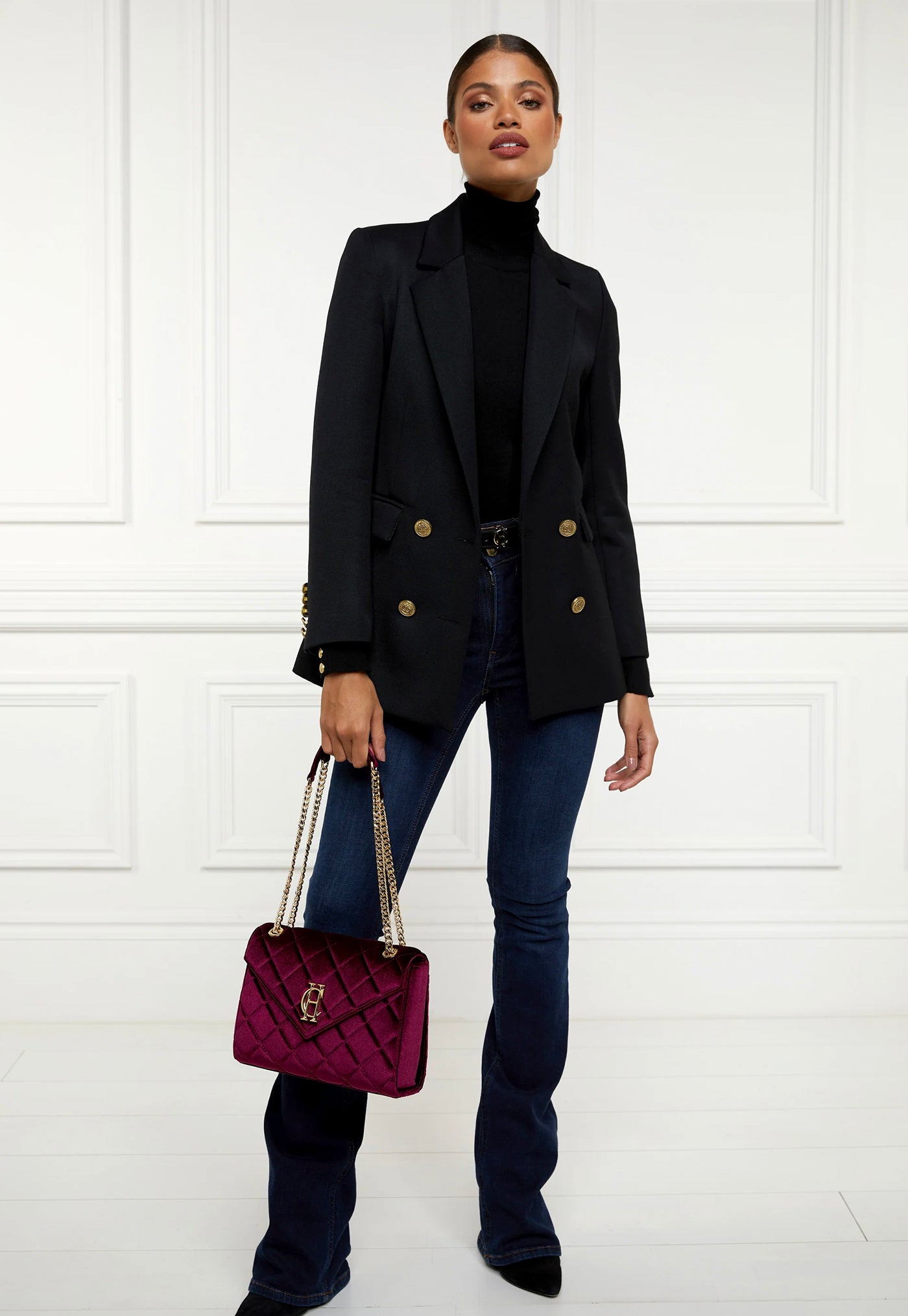 Knightsbridge Shoulder Bag - Merlot Velvet