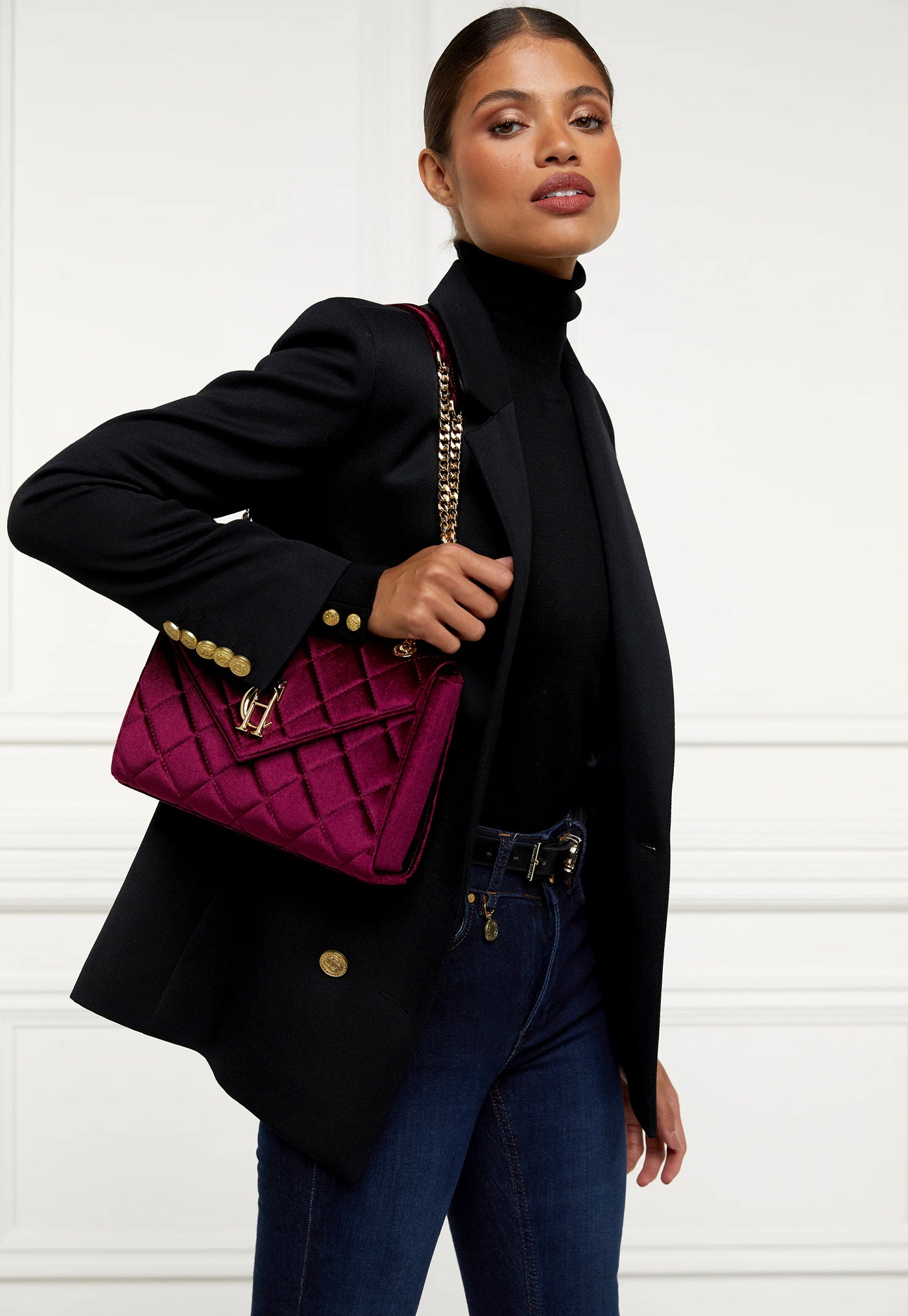 Knightsbridge Shoulder Bag - Merlot Velvet