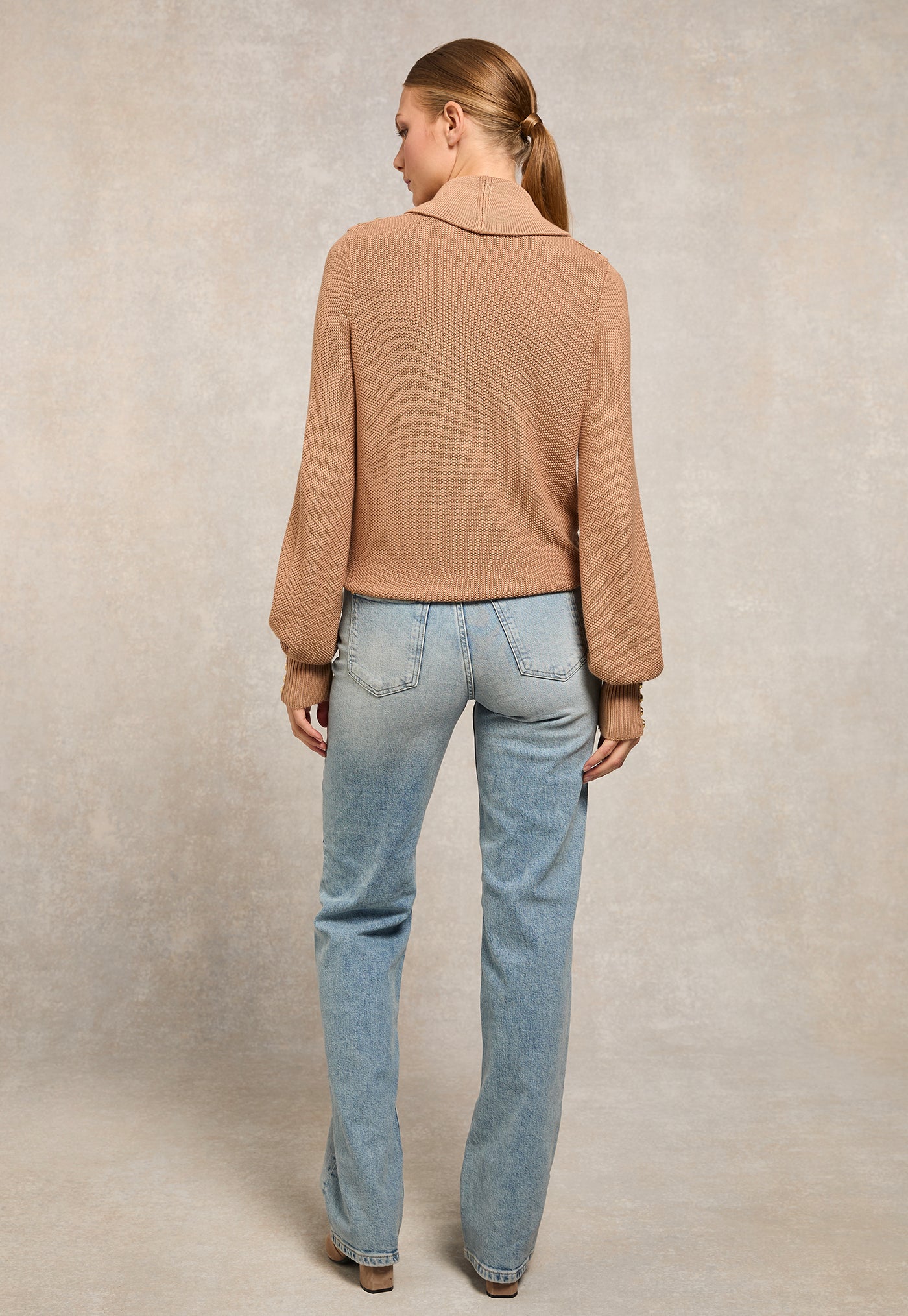 Daisy Roll Neck Knit - Camel