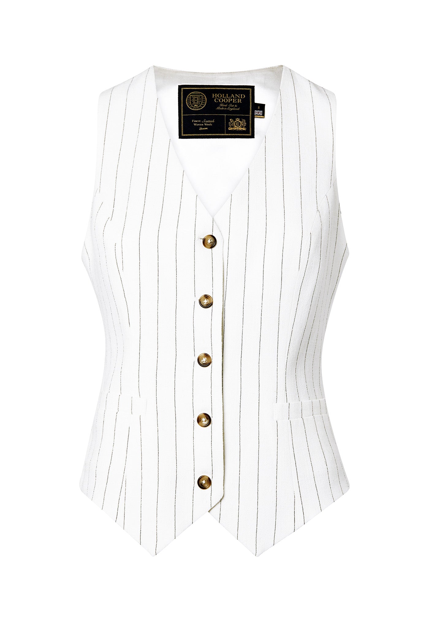 Hampton Waistcoat - Oyster Linen Pinstripe