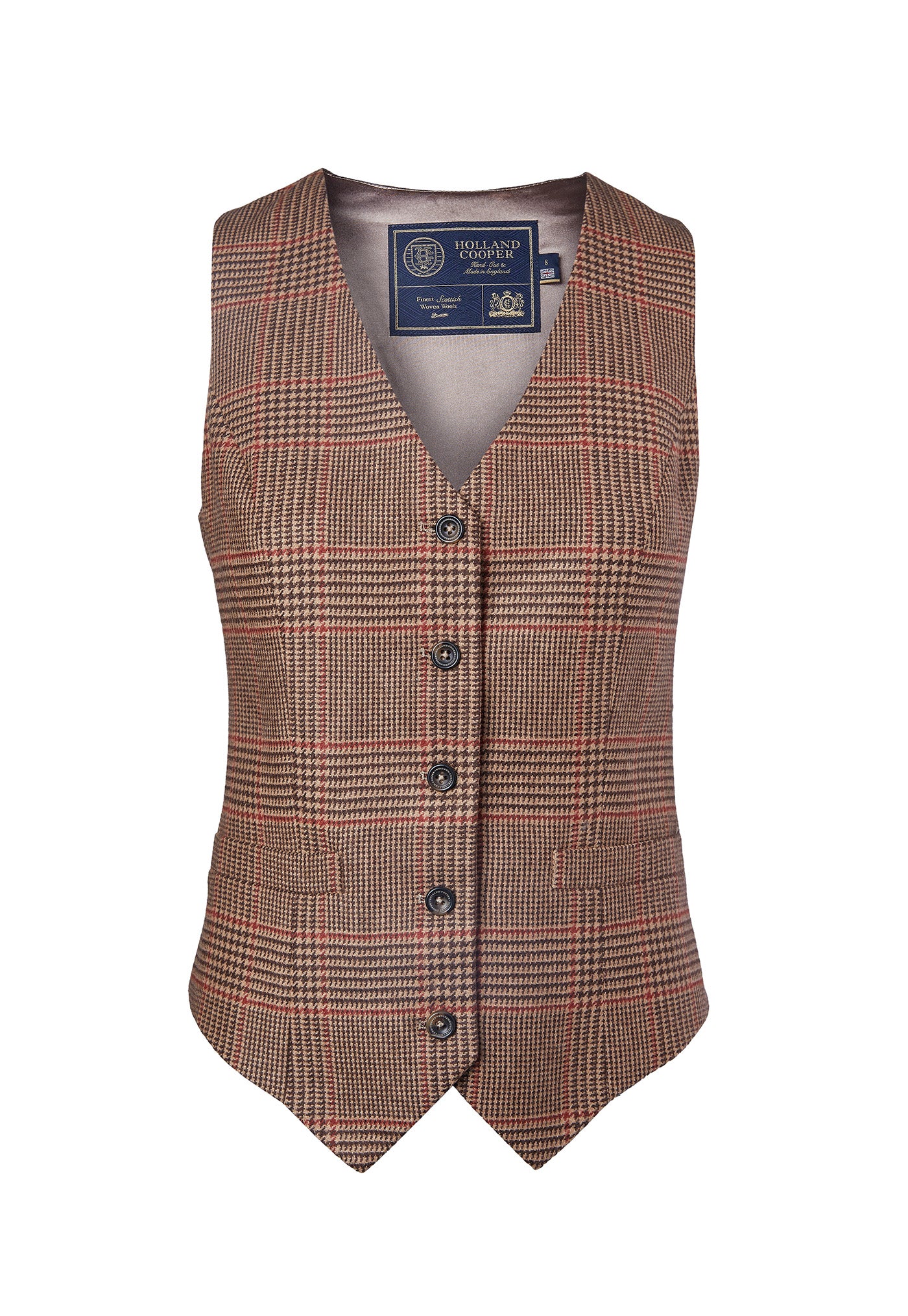 Hampton Waistcoat - Clarence Check Merlot
