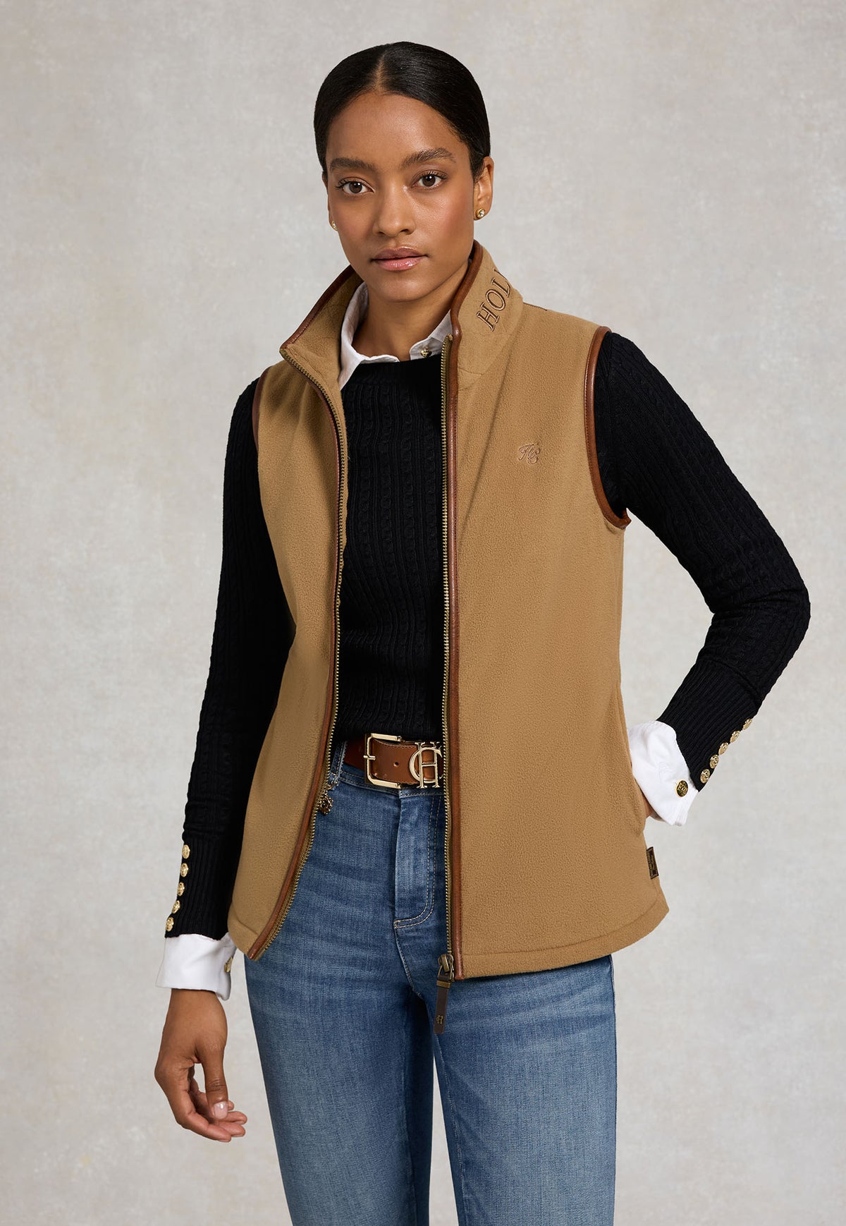 Country Fleece Gilet - Coffee