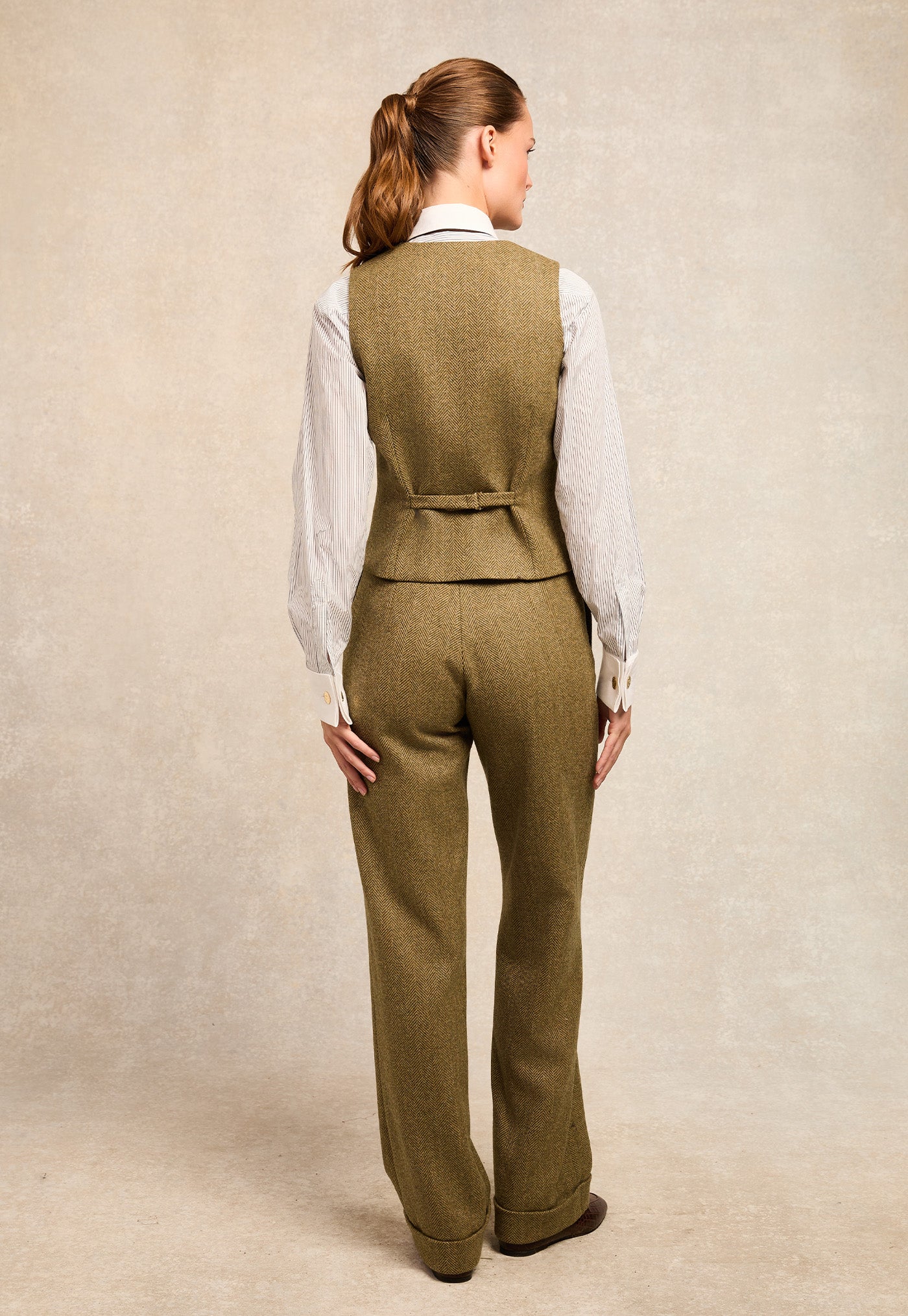 Kensington Waistcoat - Moss Herringbone