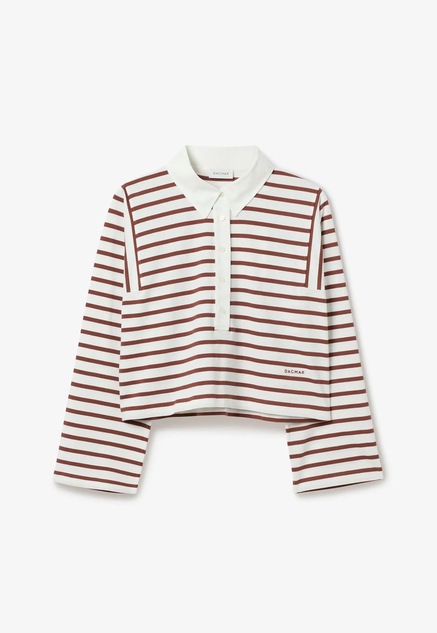 Striped Rugby Top - White Mahogany Red
