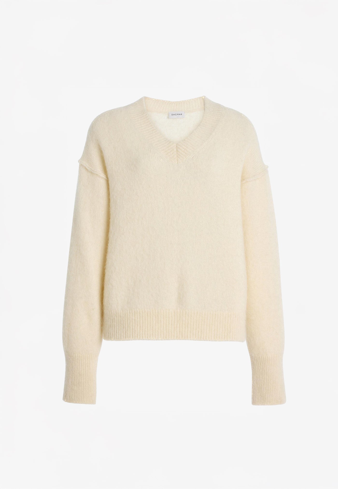 V-Neck Alpaca Knit - Off White