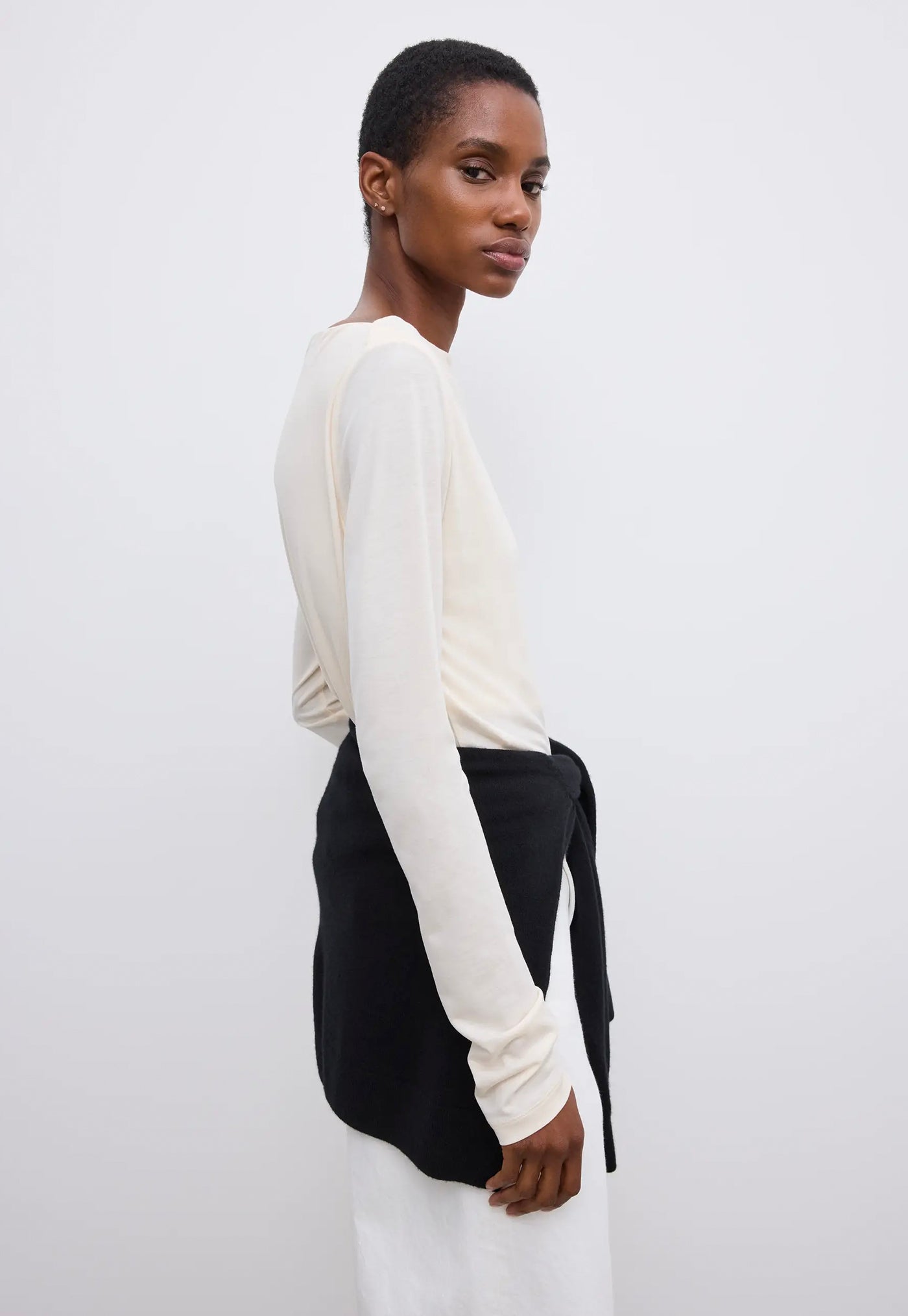 LS Square Neck Top - Cream White