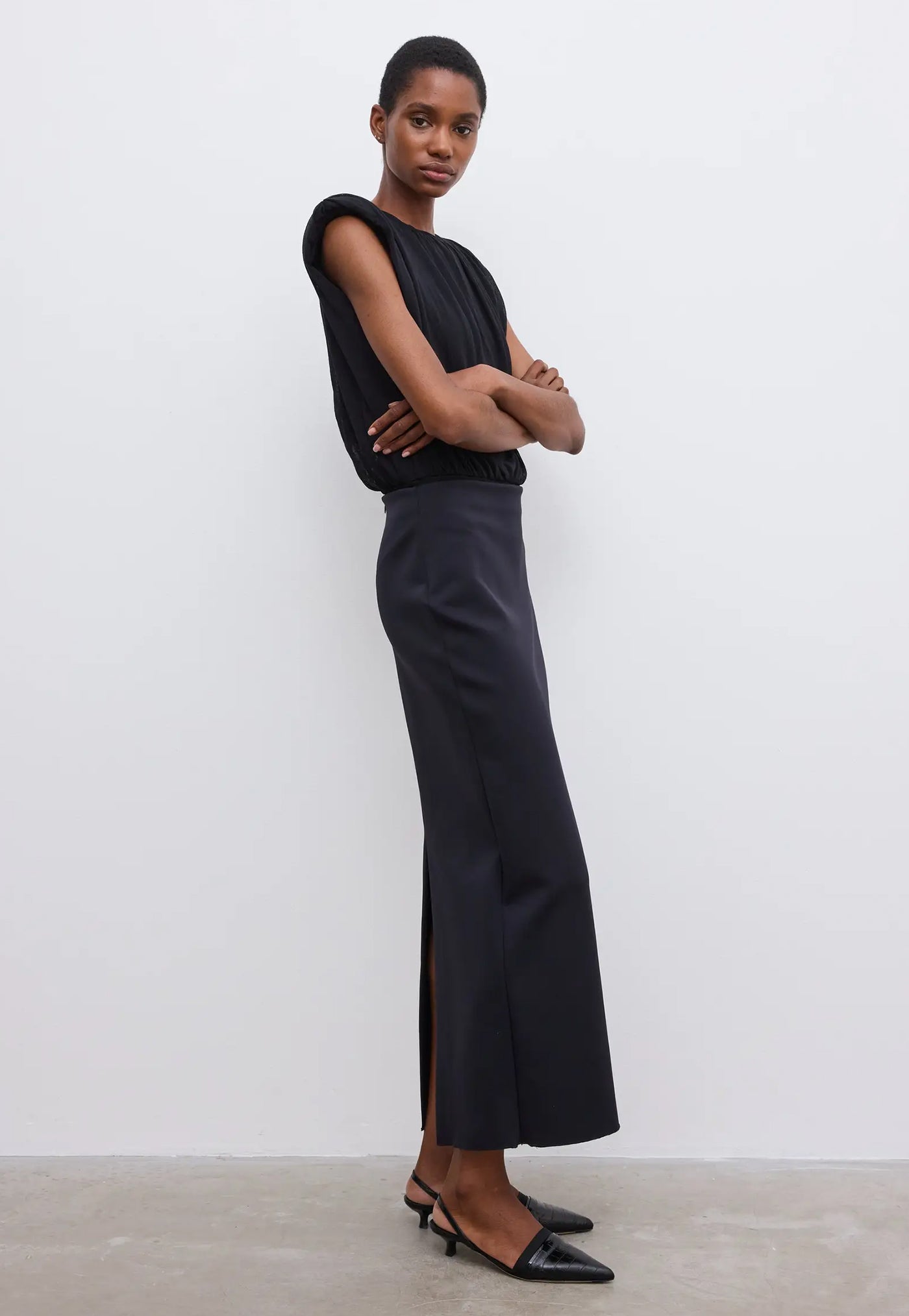Stretch Jersey Skirt - Black