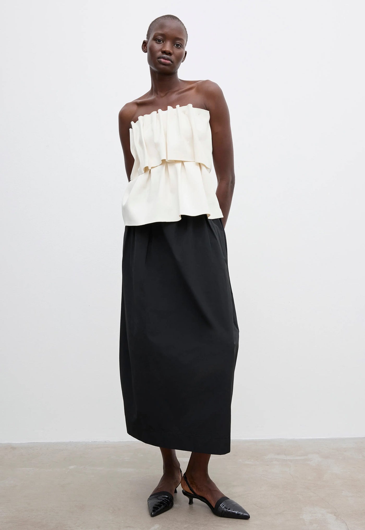 Sculpted Tube Top - White