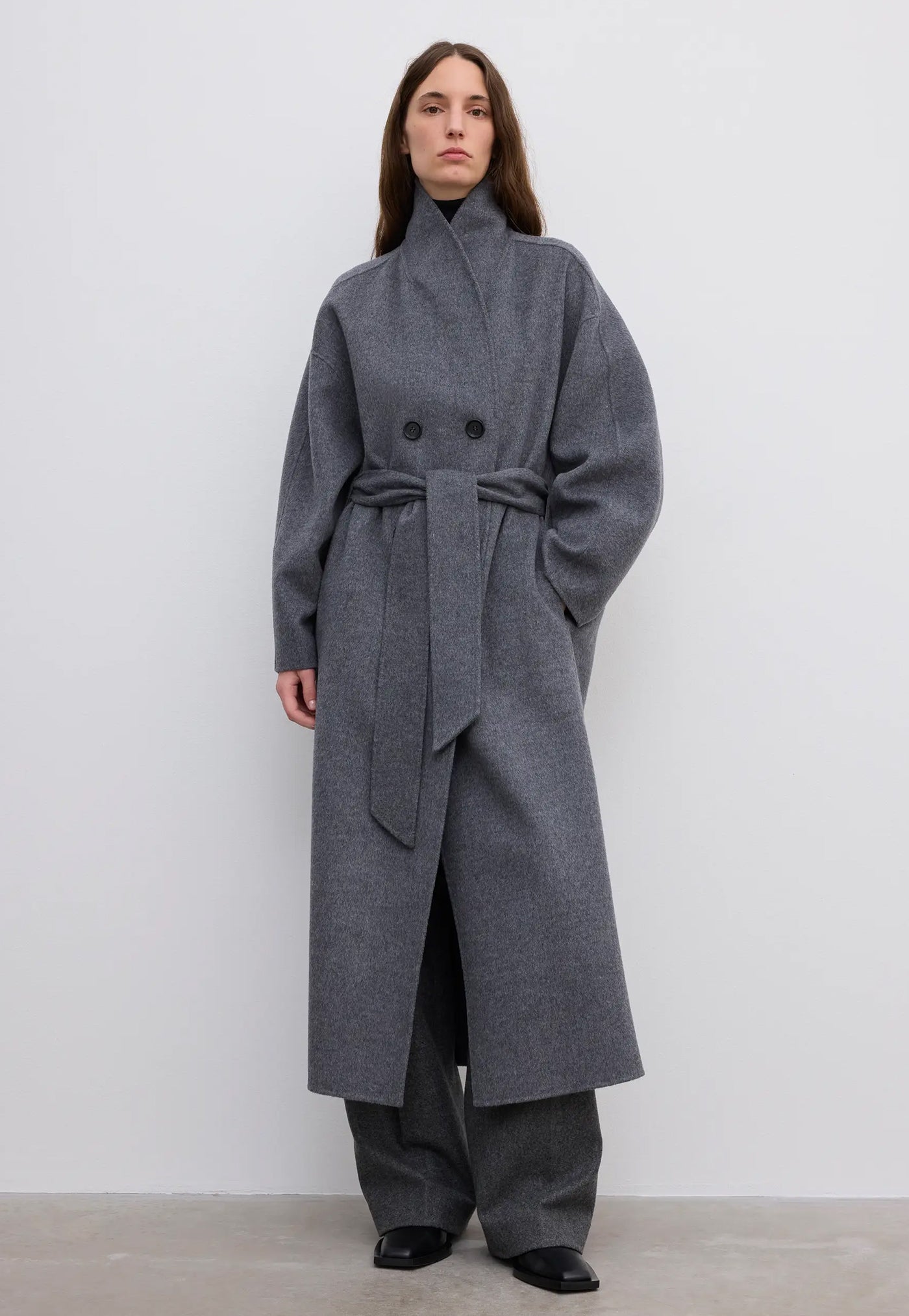 Relaxed Double Coat - Grey Malange
