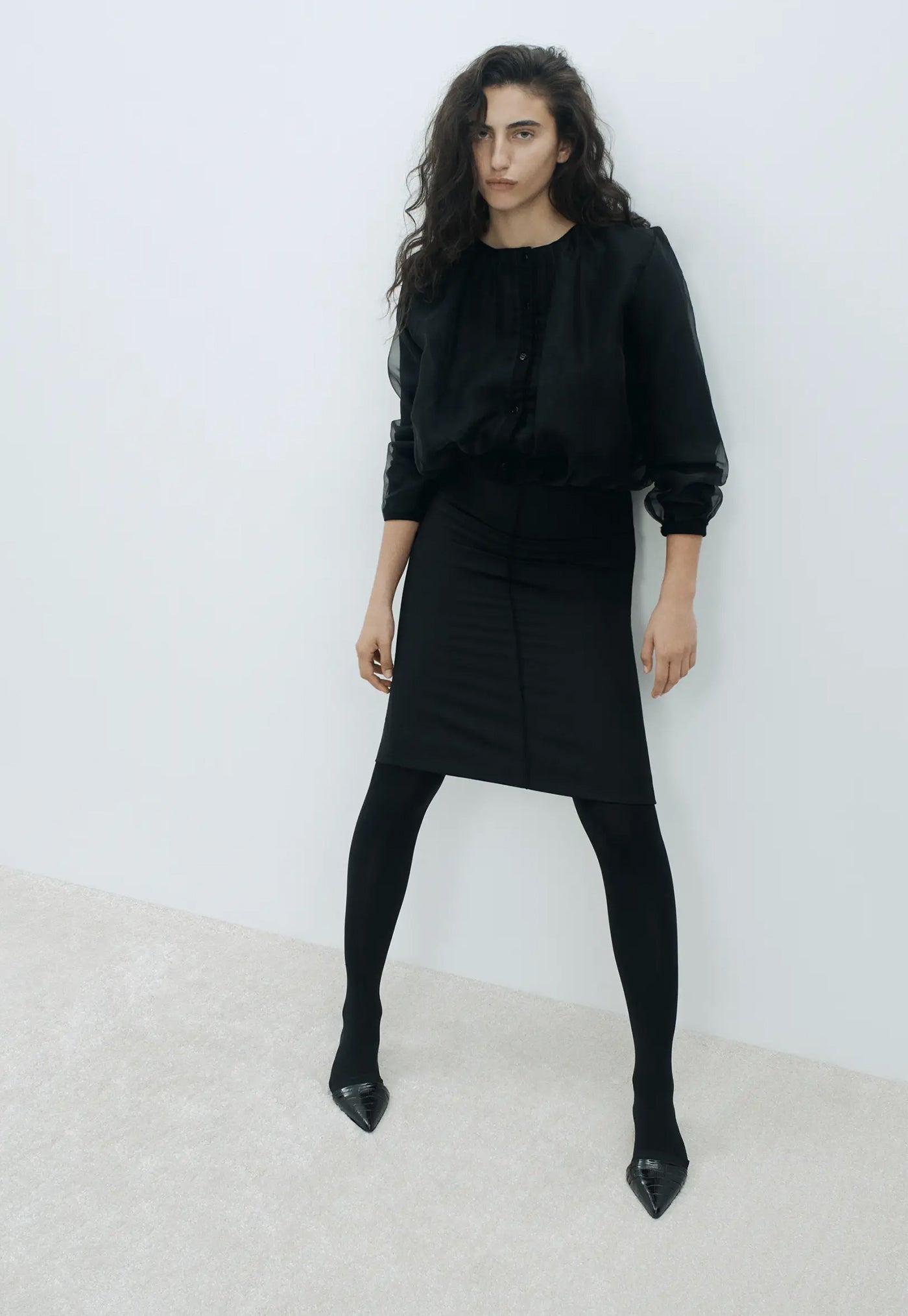 Chiffon Cardigan - Black