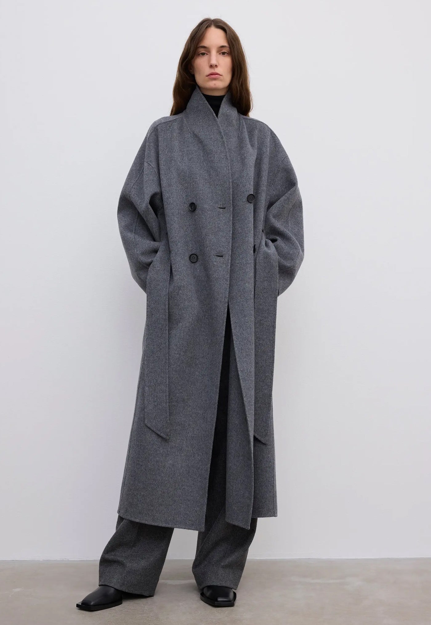 Relaxed Double Coat - Grey Malange