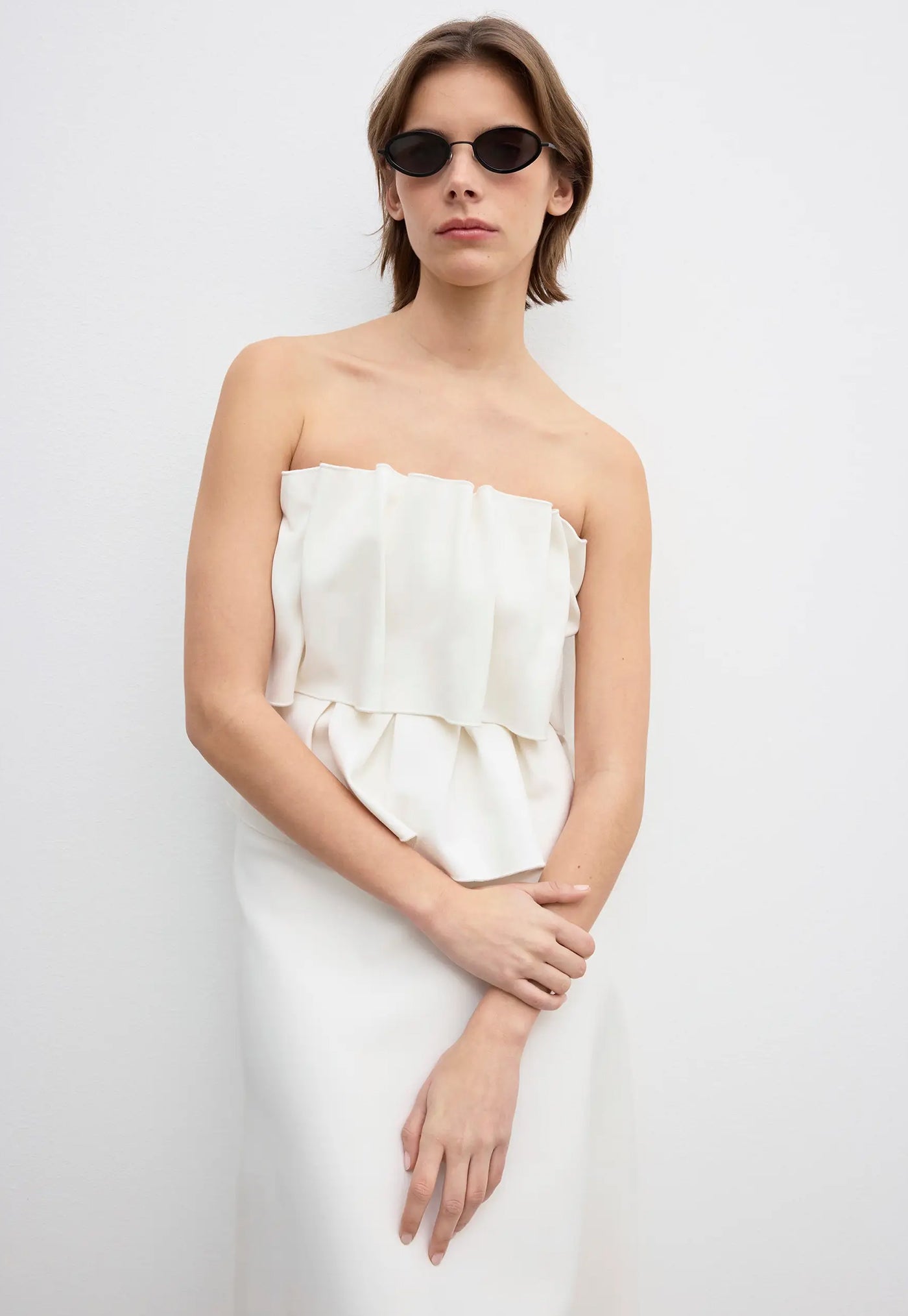 Sculpted Tube Dress - White
